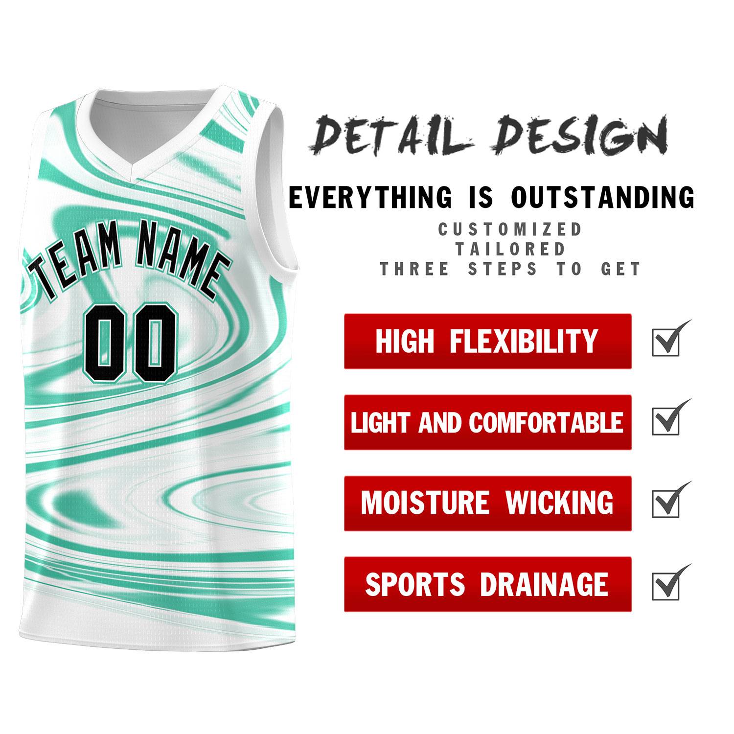 Custom White Bright Green Graffiti Pattern Fluids Style Sports Uniform Basketball Jersey Sets