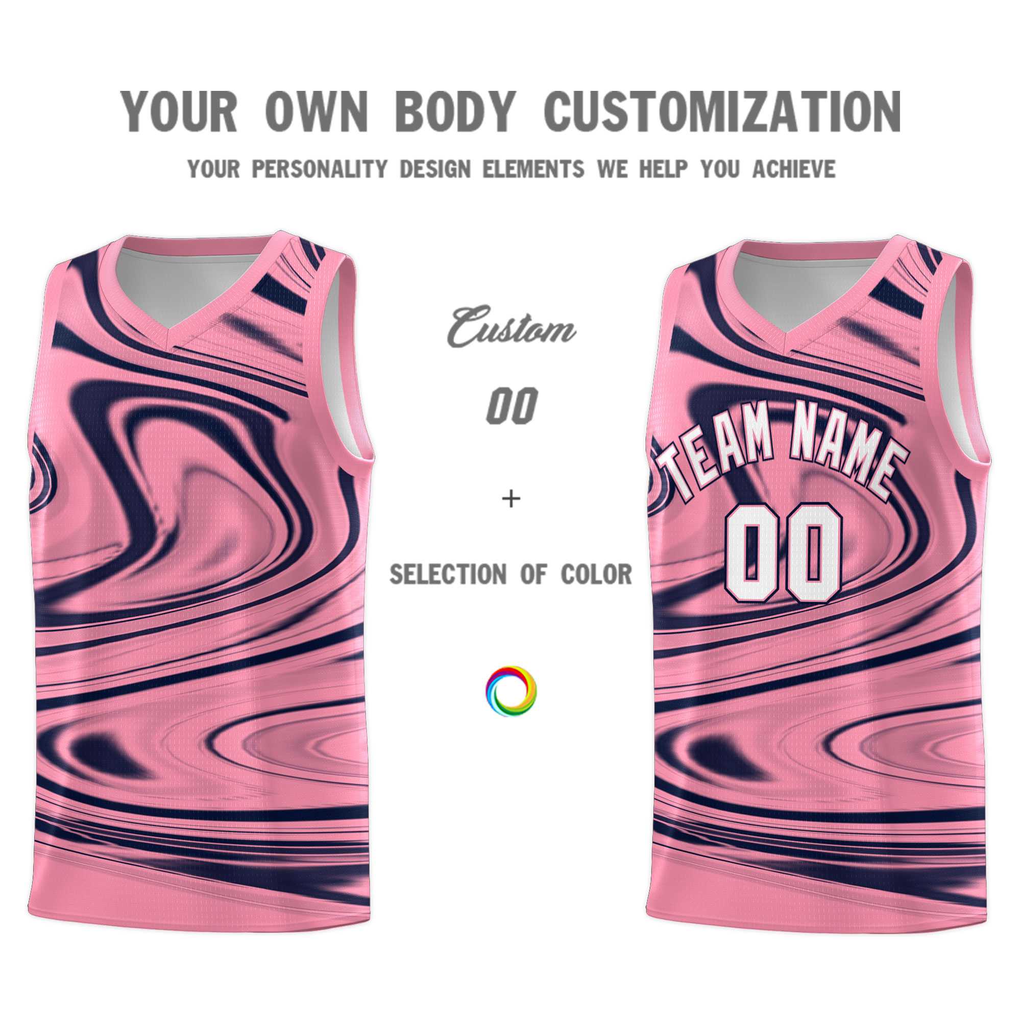 Custom Bright Green Navy Graffiti Pattern Fluids Style Sports Uniform Basketball Jersey Sets