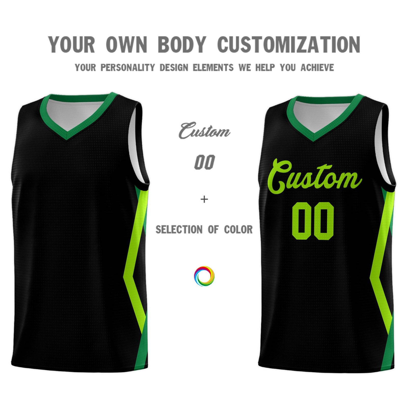 Custom Black Side Rhombus Graffiti Pattern Sets Basketball Jersey