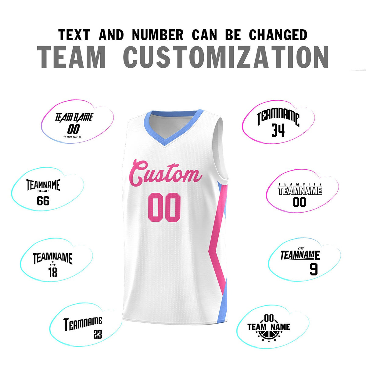 Custom White Side Rhombus Graffiti Pattern Sets Basketball Jersey