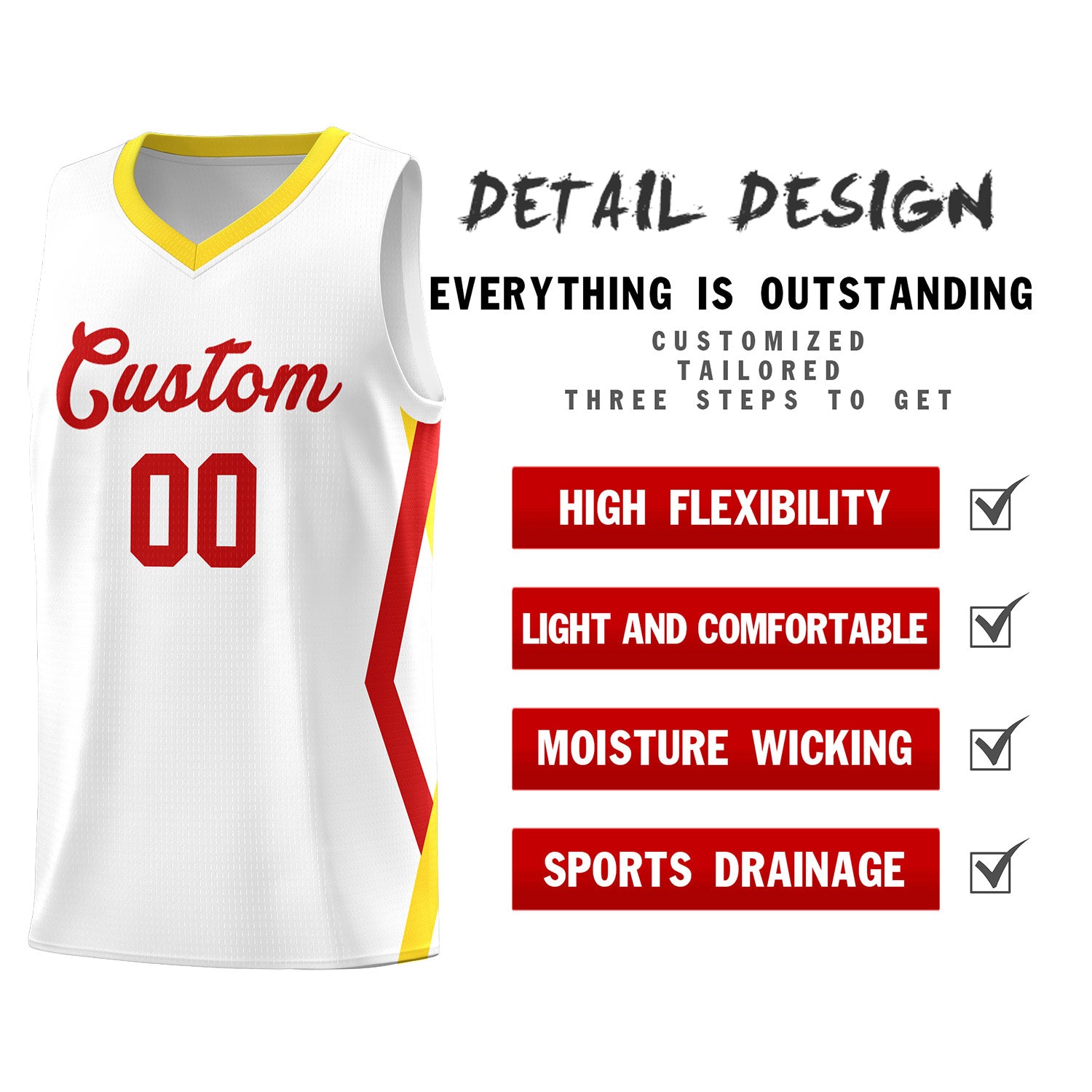 Custom White Side Rhombus Graffiti Pattern Sets Basketball Jersey