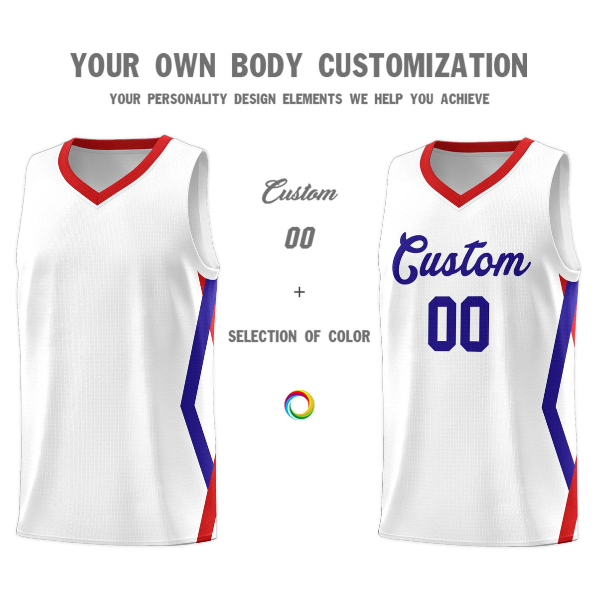 Custom White Side Rhombus Graffiti Pattern Sets Basketball Jersey
