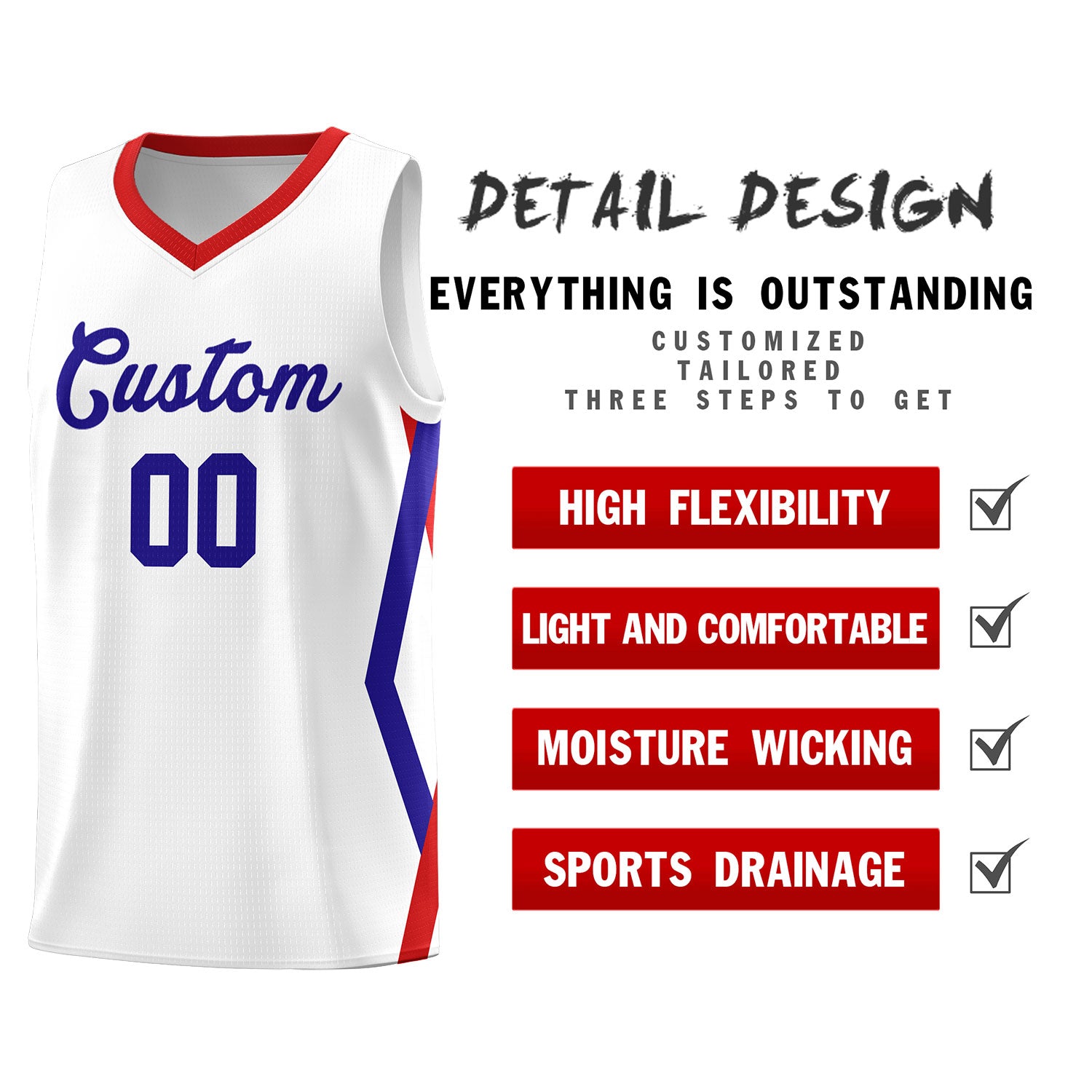 Custom White Side Rhombus Graffiti Pattern Sets Basketball Jersey