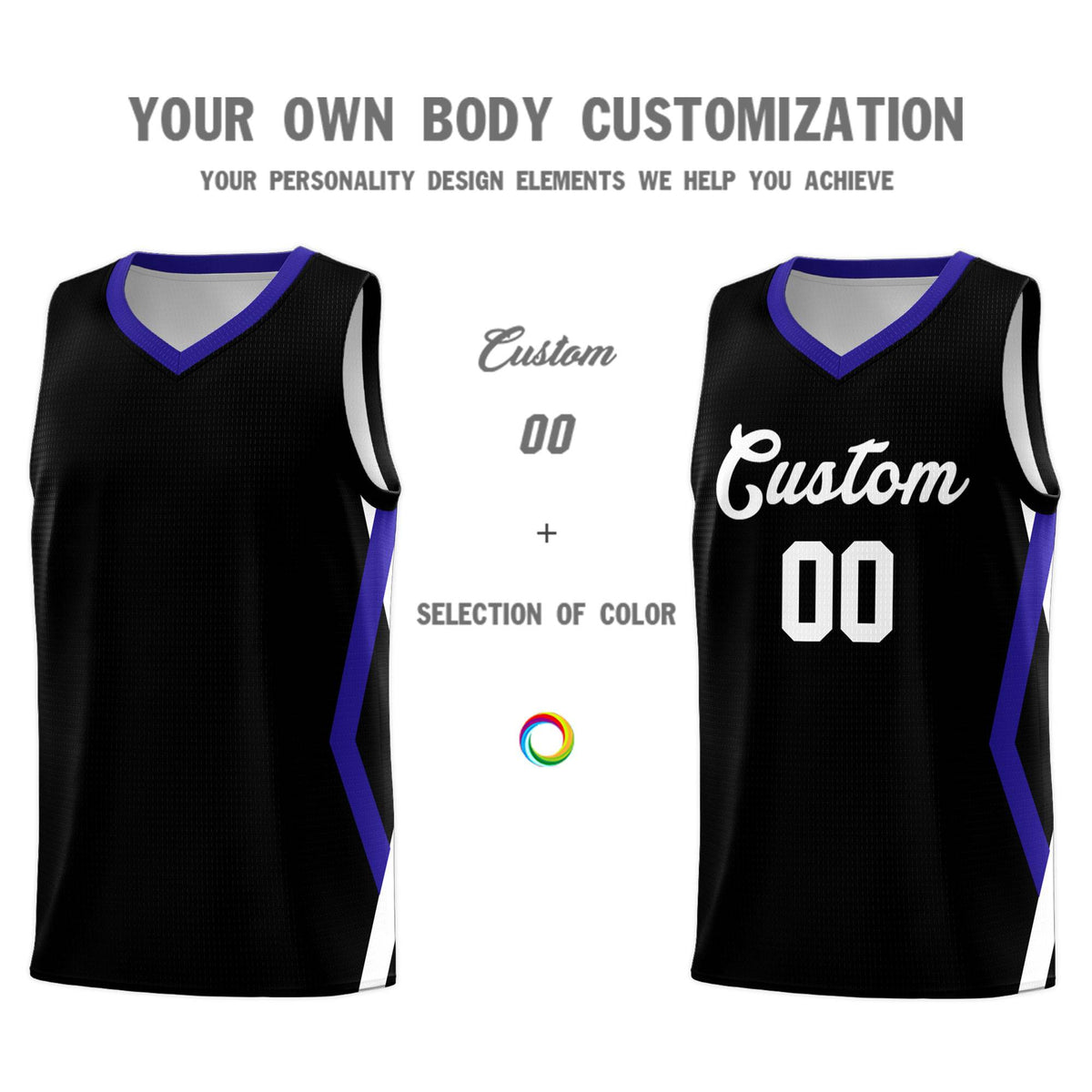 Custom Black Side Rhombus Graffiti Pattern Sets Basketball Jersey