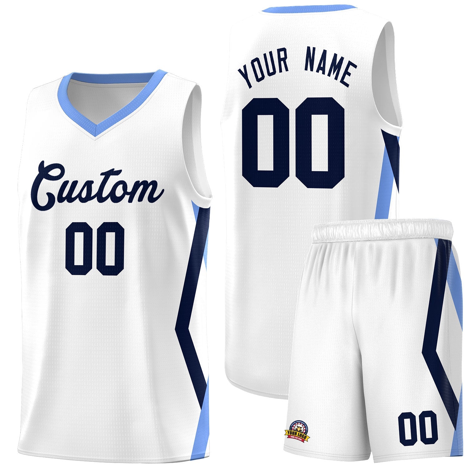 Custom White Side Rhombus Graffiti Pattern Sets Basketball Jersey