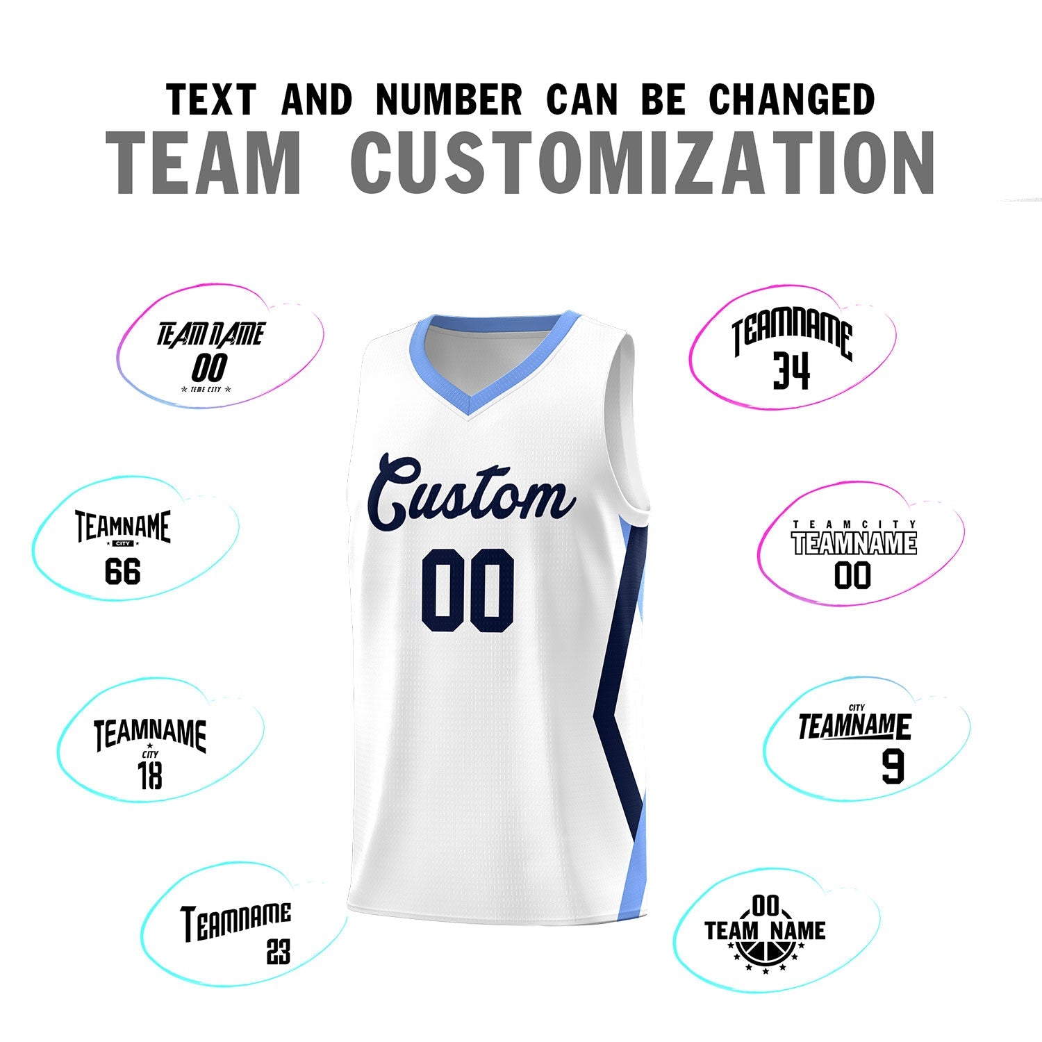 Custom White Side Rhombus Graffiti Pattern Sets Basketball Jersey