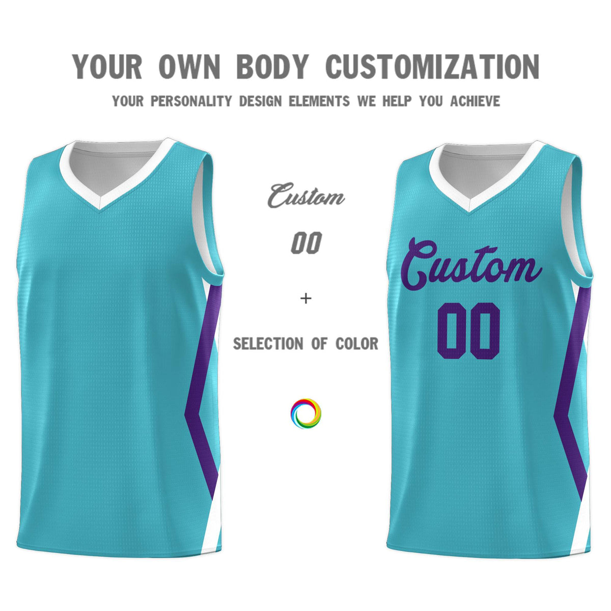 Custom Sky Blue Side Rhombus Graffiti Pattern Sets Basketball Jersey