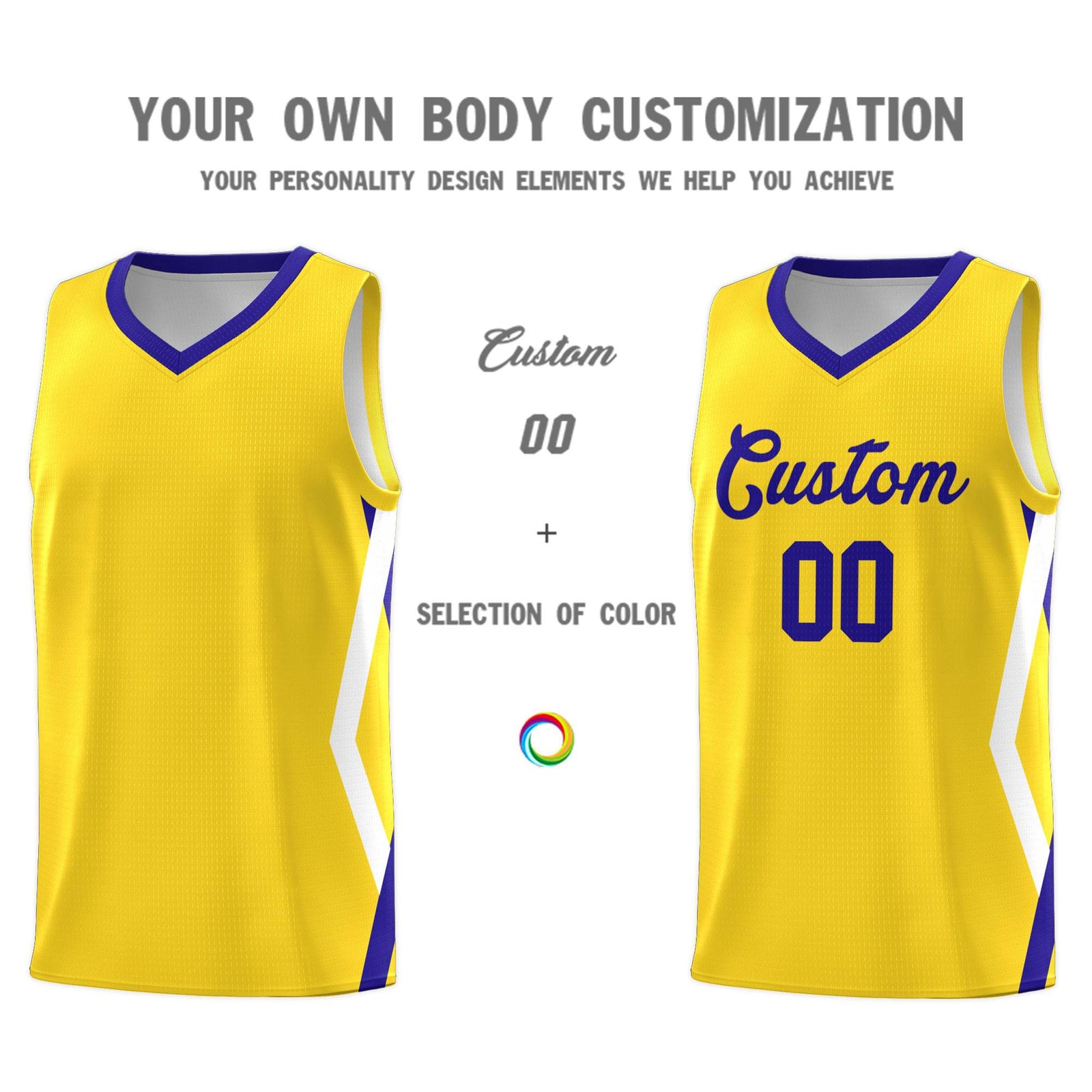 Custom Gold Side Rhombus Graffiti Pattern Sets Basketball Jersey