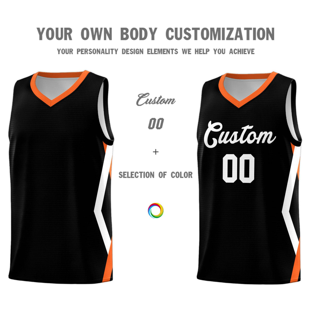Custom Black Side Rhombus Graffiti Pattern Sets Basketball Jersey