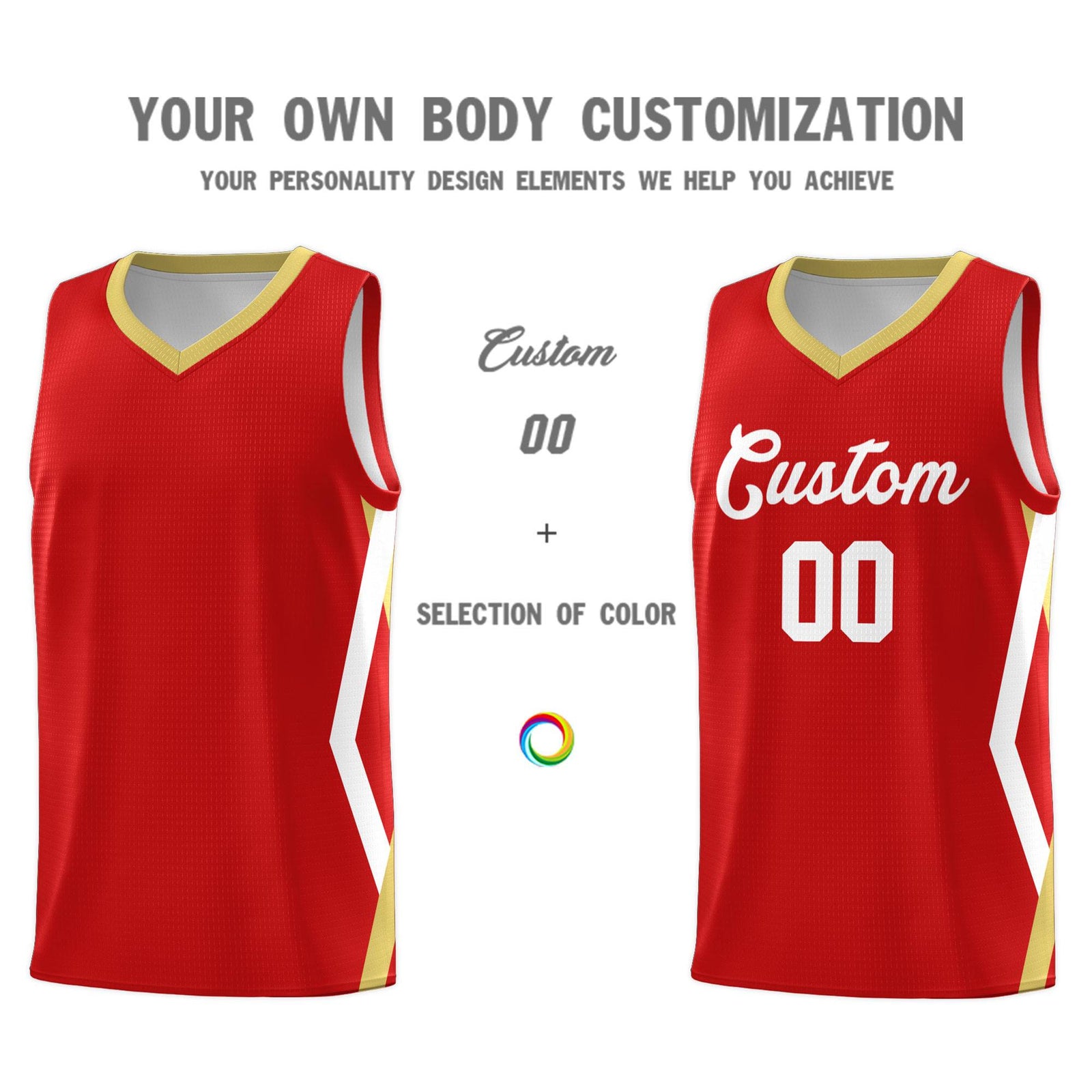 Custom Red Side Rhombus Graffiti Pattern Sets Basketball Jersey