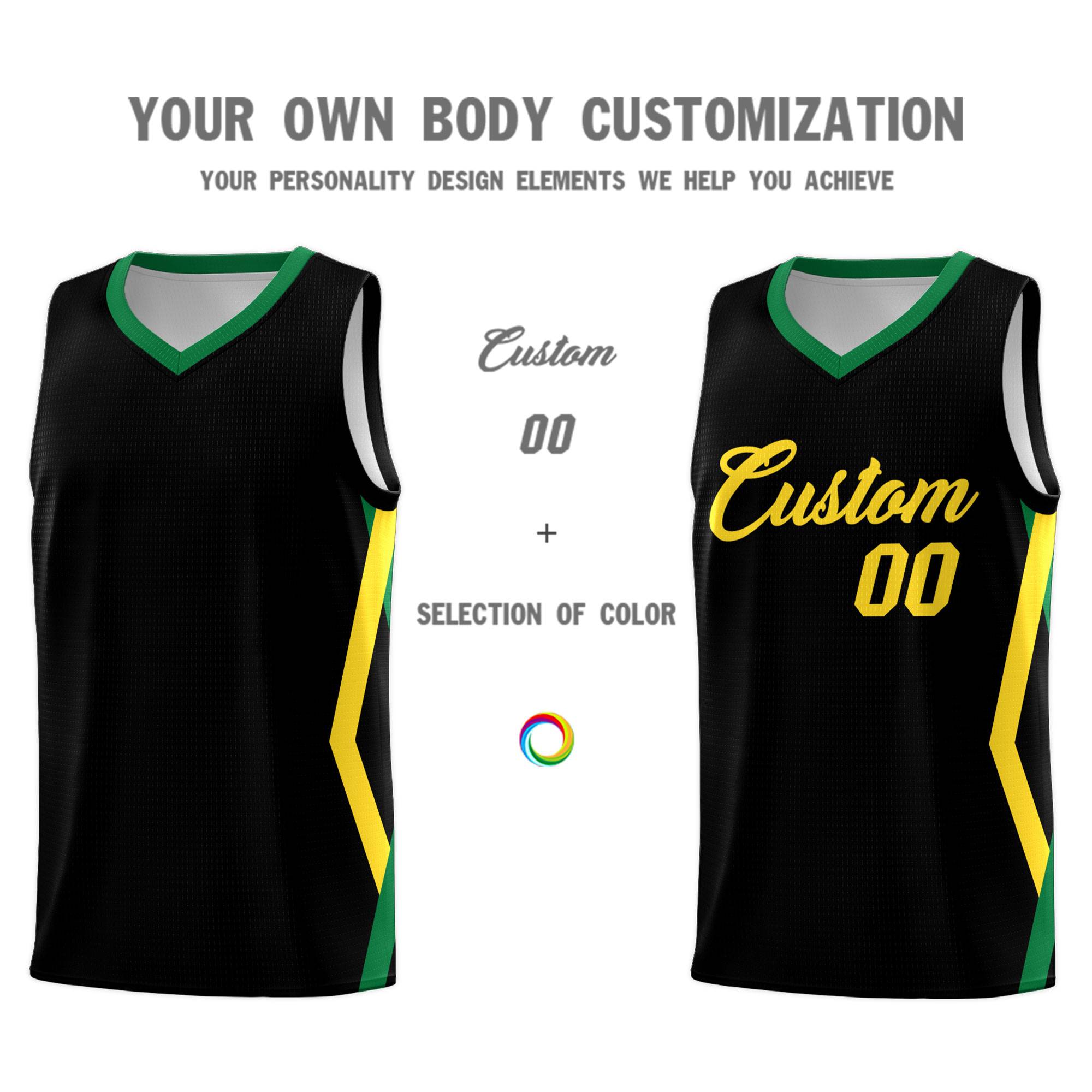 Custom Black Side Rhombus Graffiti Pattern Sets Basketball Jersey