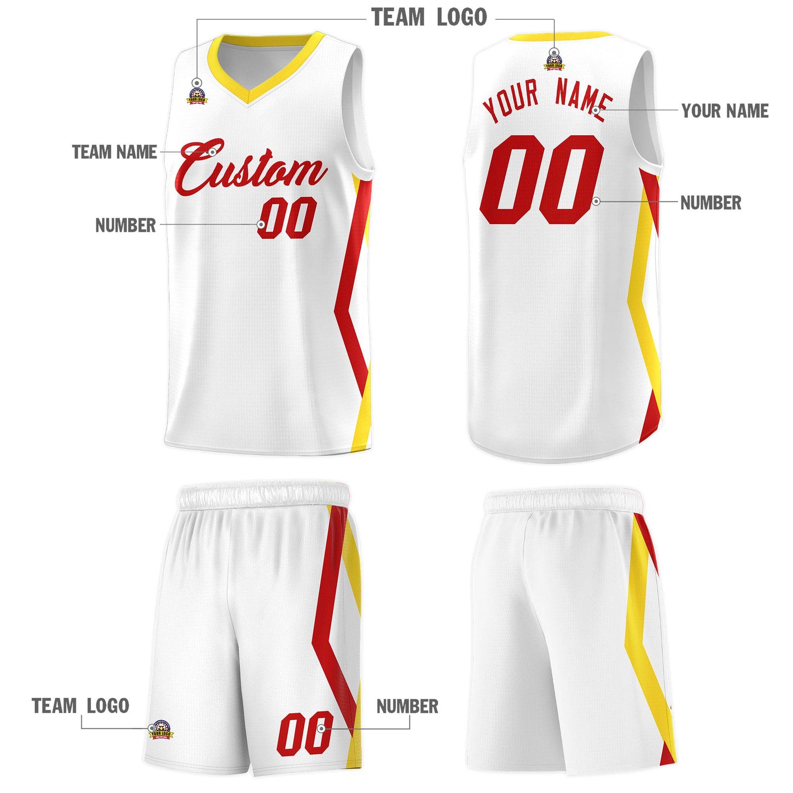 Custom White Side Rhombus Graffiti Pattern Sets Basketball Jersey