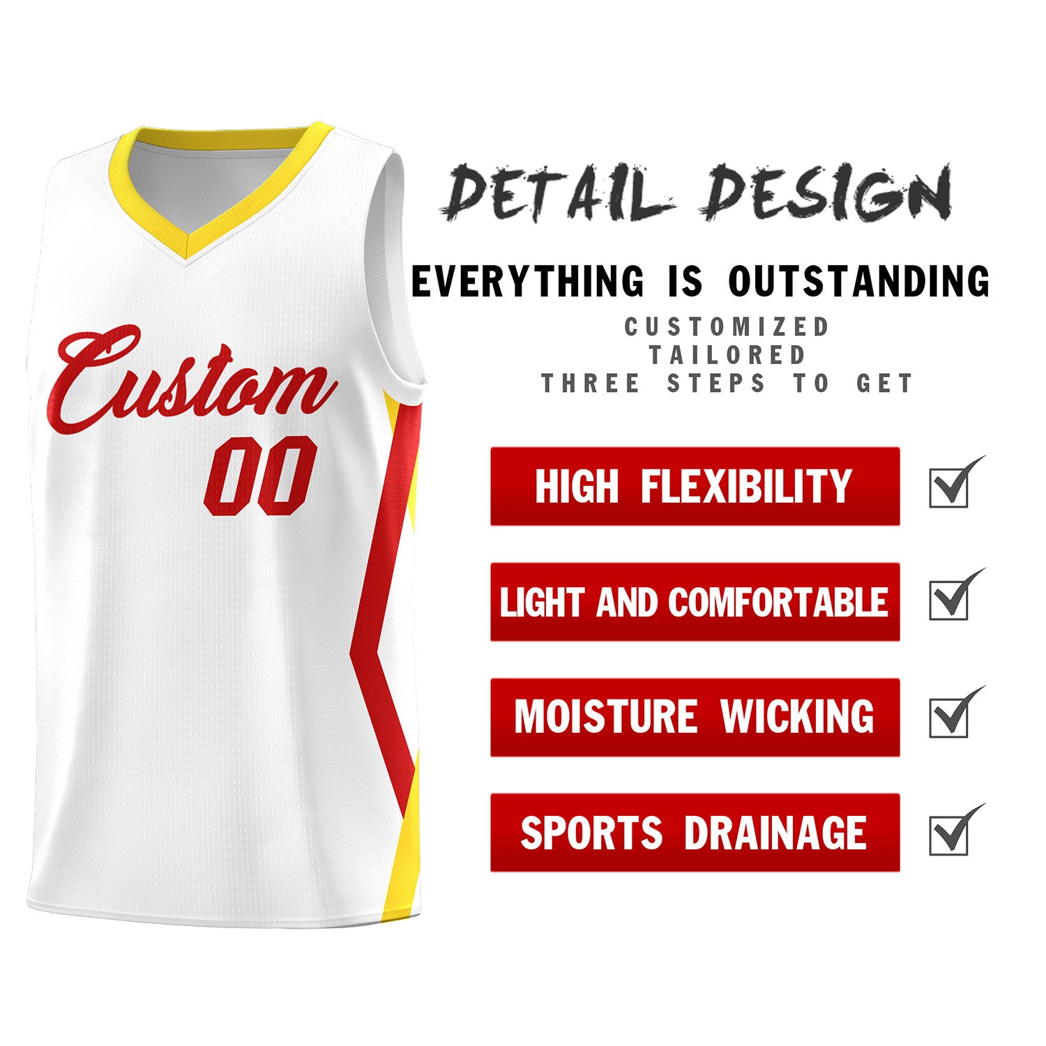 Custom White Side Rhombus Graffiti Pattern Sets Basketball Jersey
