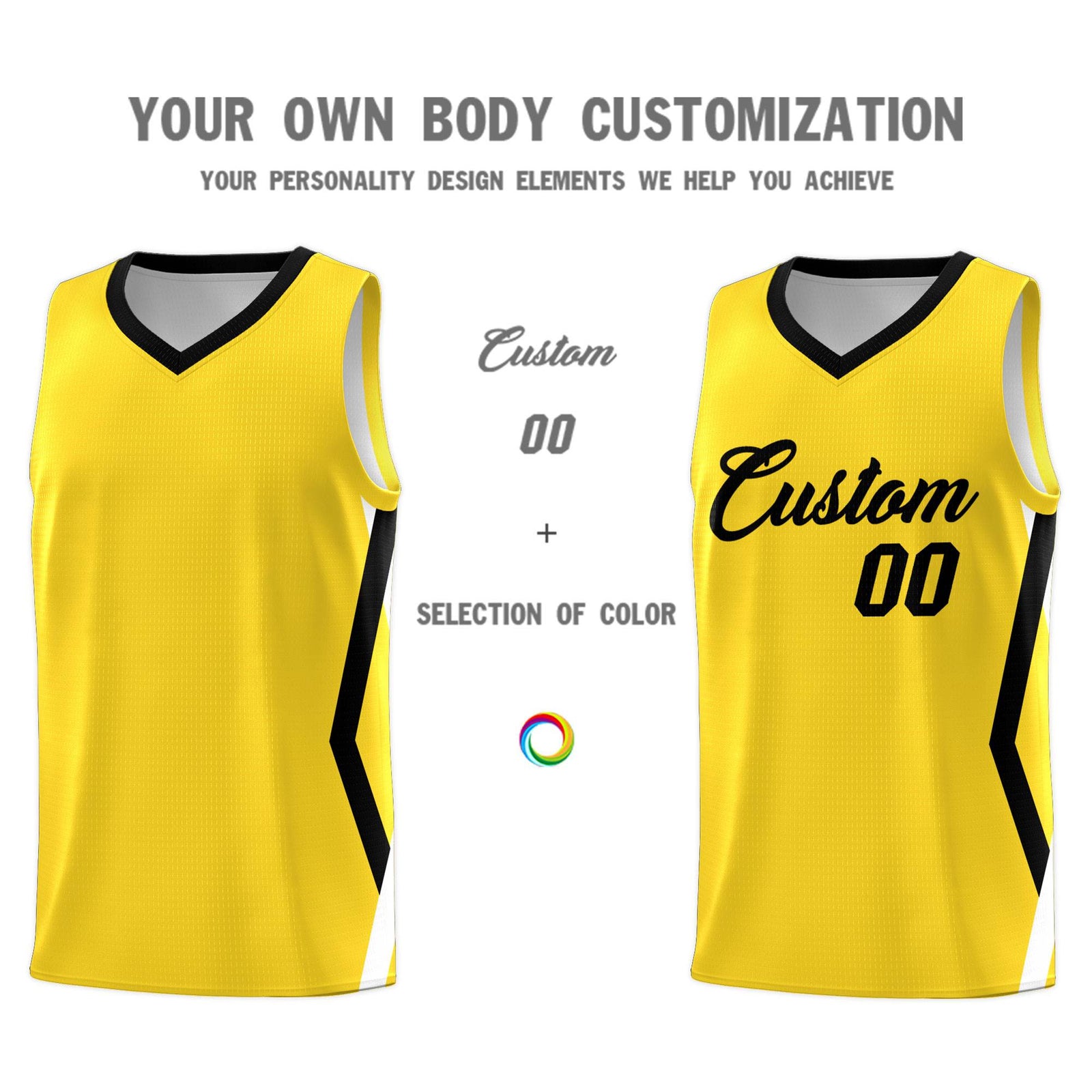 Custom Gold Side Rhombus Graffiti Pattern Sets Basketball Jersey