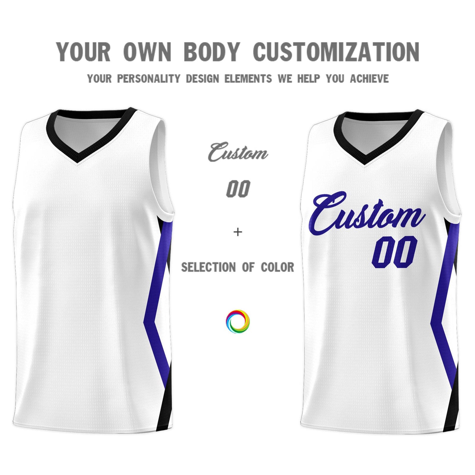 Custom White Side Rhombus Graffiti Pattern Sets Basketball Jersey