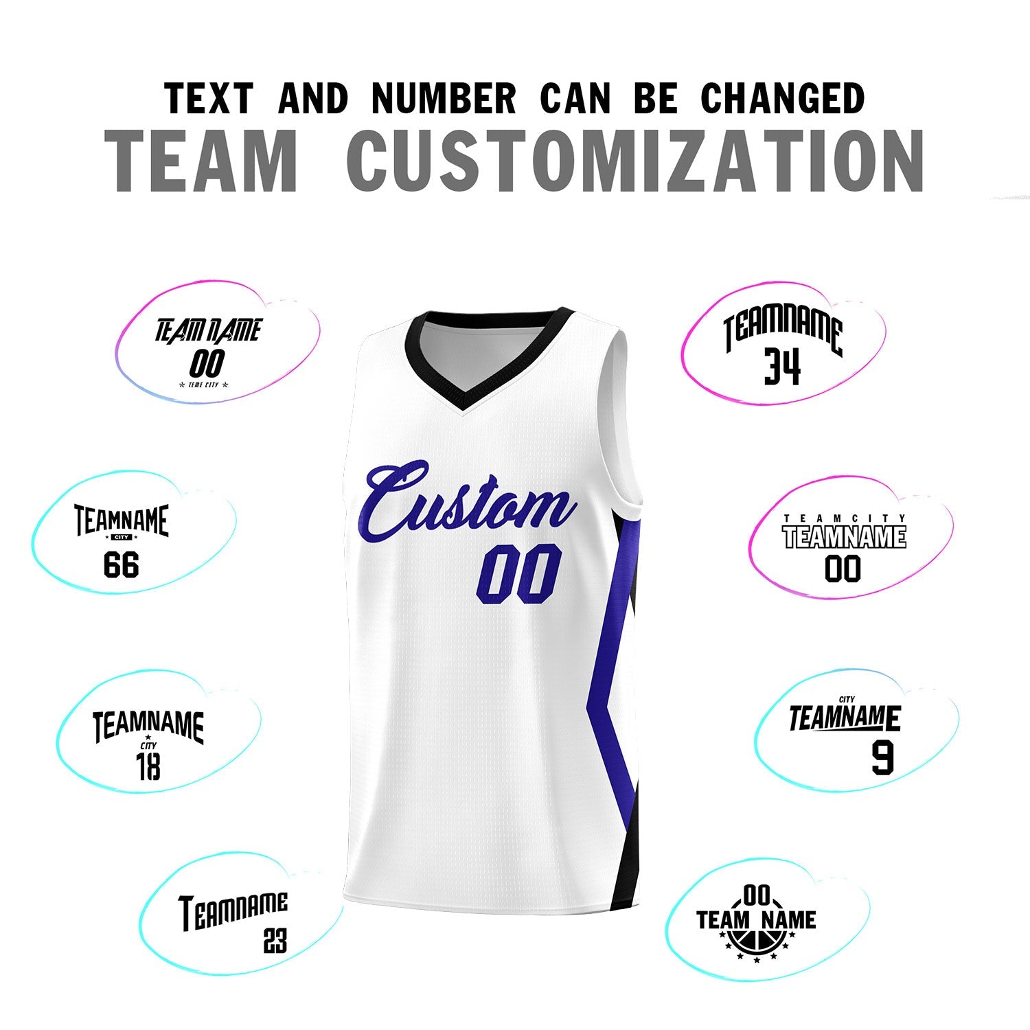 Custom White Side Rhombus Graffiti Pattern Sets Basketball Jersey