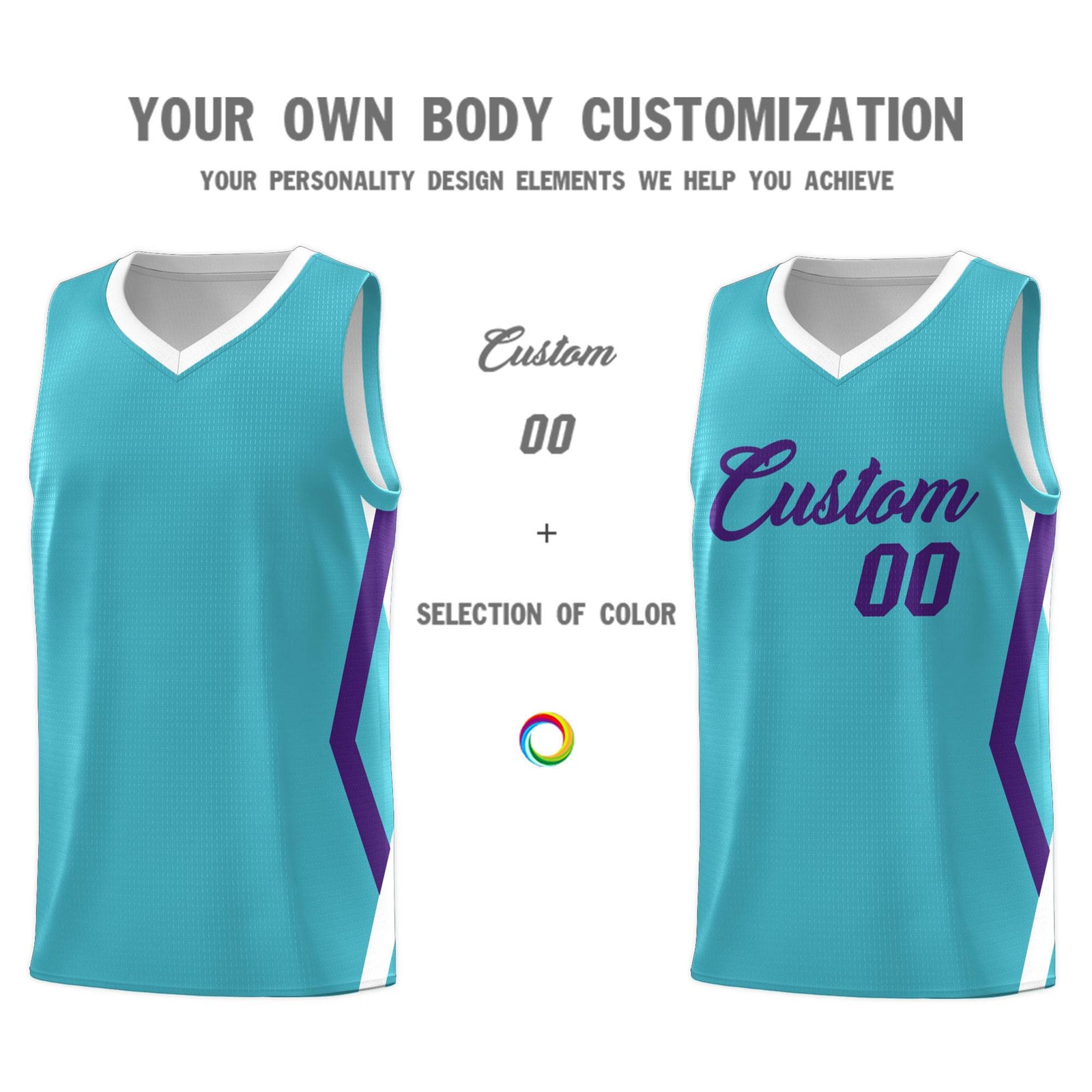 Custom Sky Blue Side Rhombus Graffiti Pattern Sets Basketball Jersey