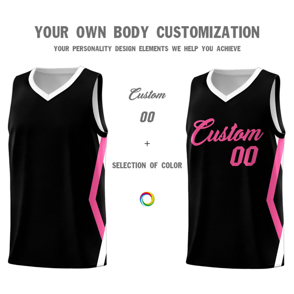 Custom Black Side Rhombus Graffiti Pattern Sets Basketball Jersey