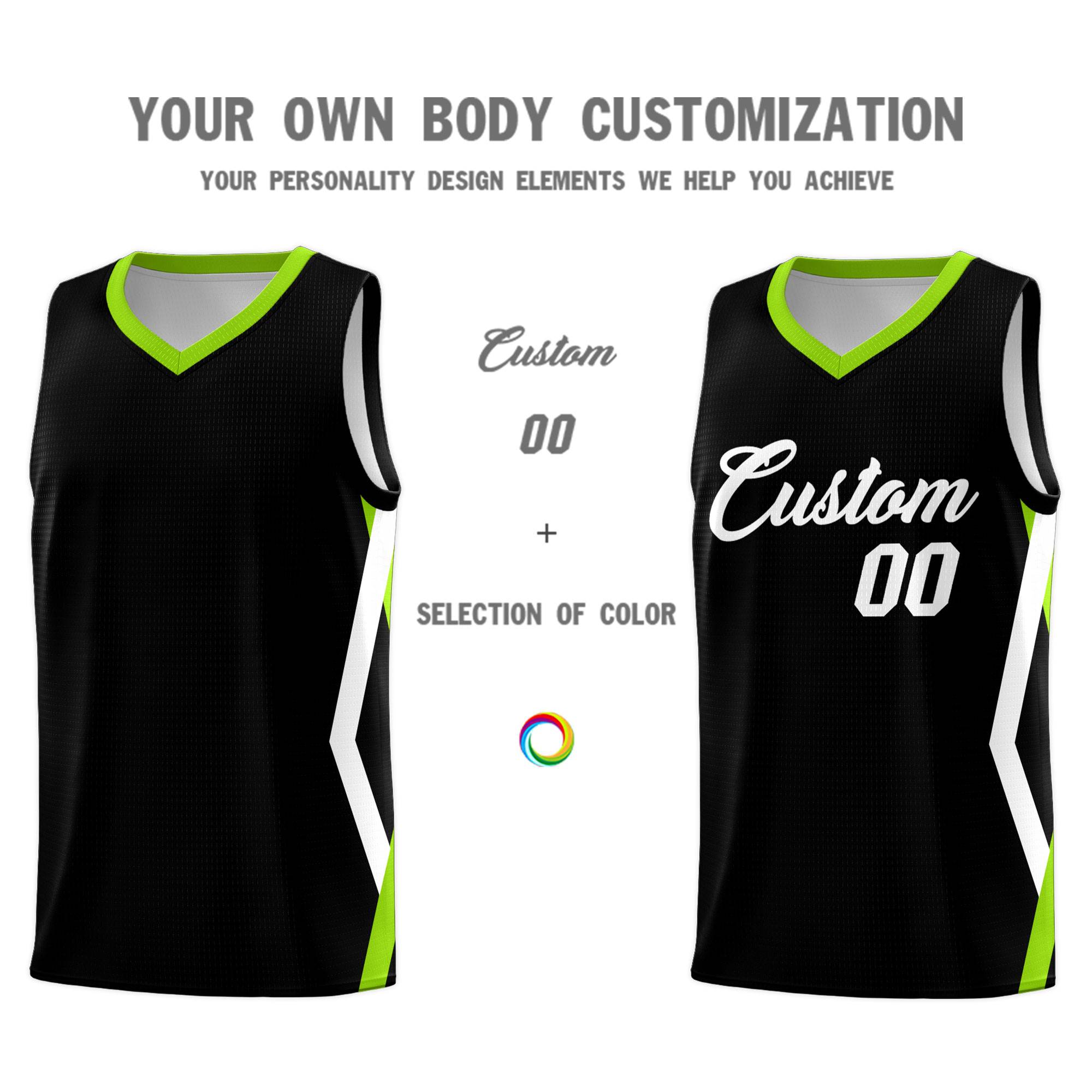 Custom Black Side Rhombus Graffiti Pattern Sets Basketball Jersey