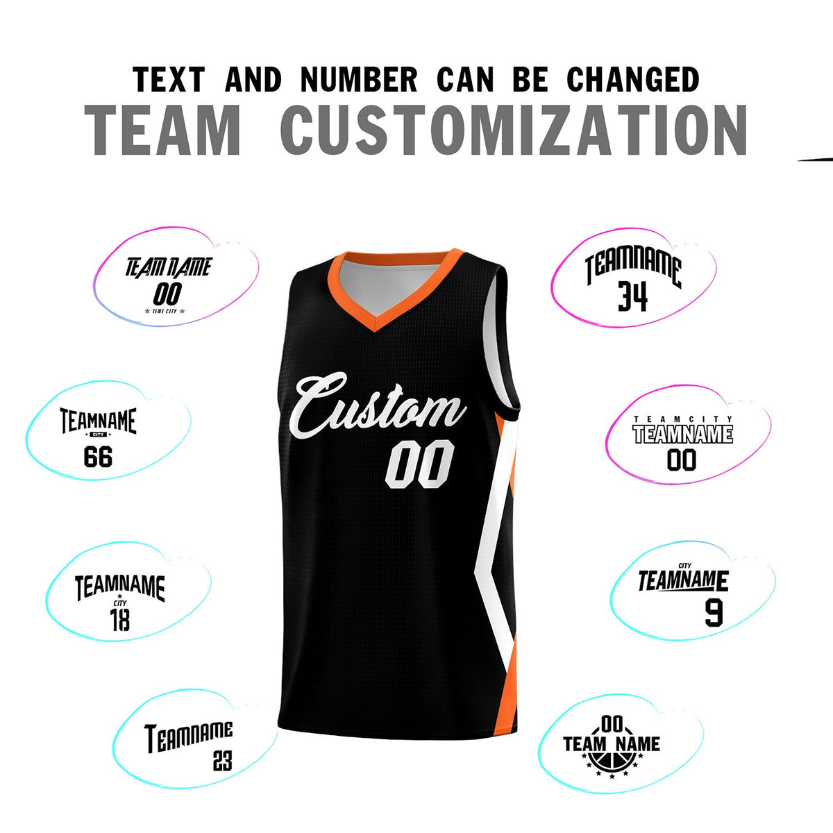 Custom Black Side Rhombus Graffiti Pattern Sets Basketball Jersey