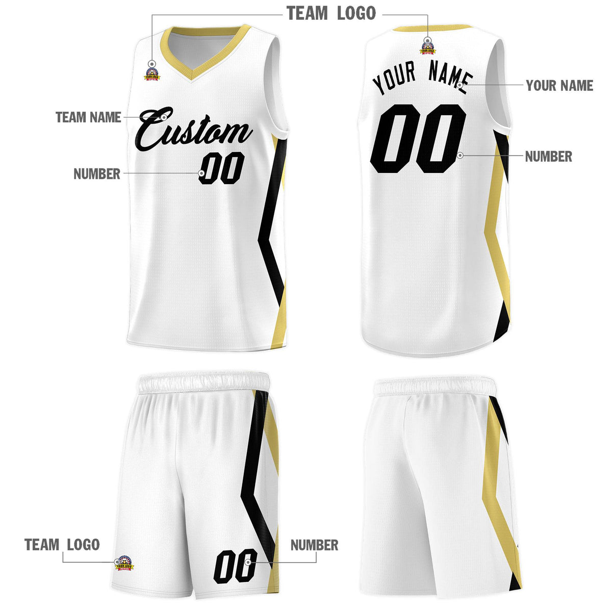 Custom White Side Rhombus Graffiti Pattern Sets Basketball Jersey