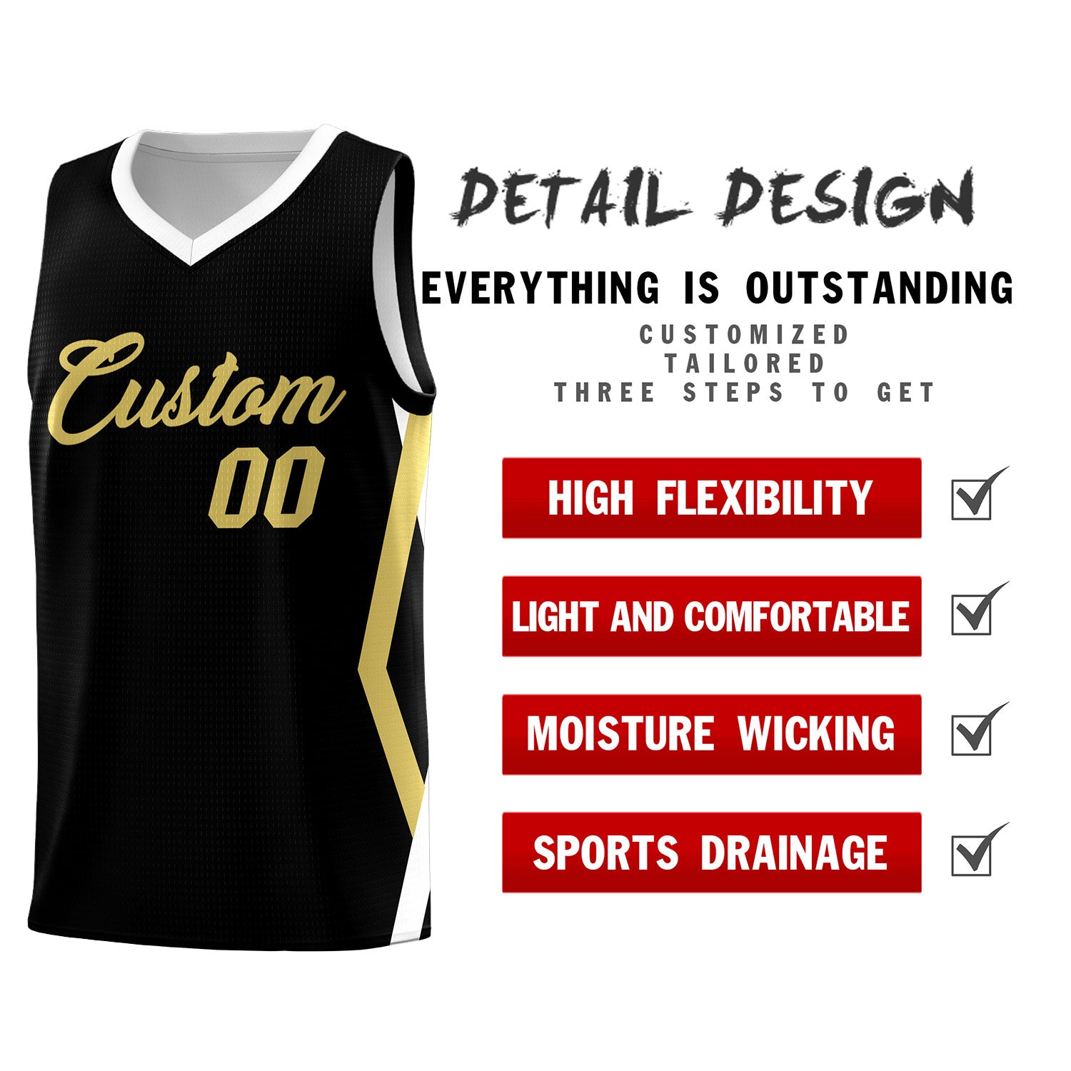 Custom Black Side Rhombus Graffiti Pattern Sets Basketball Jersey
