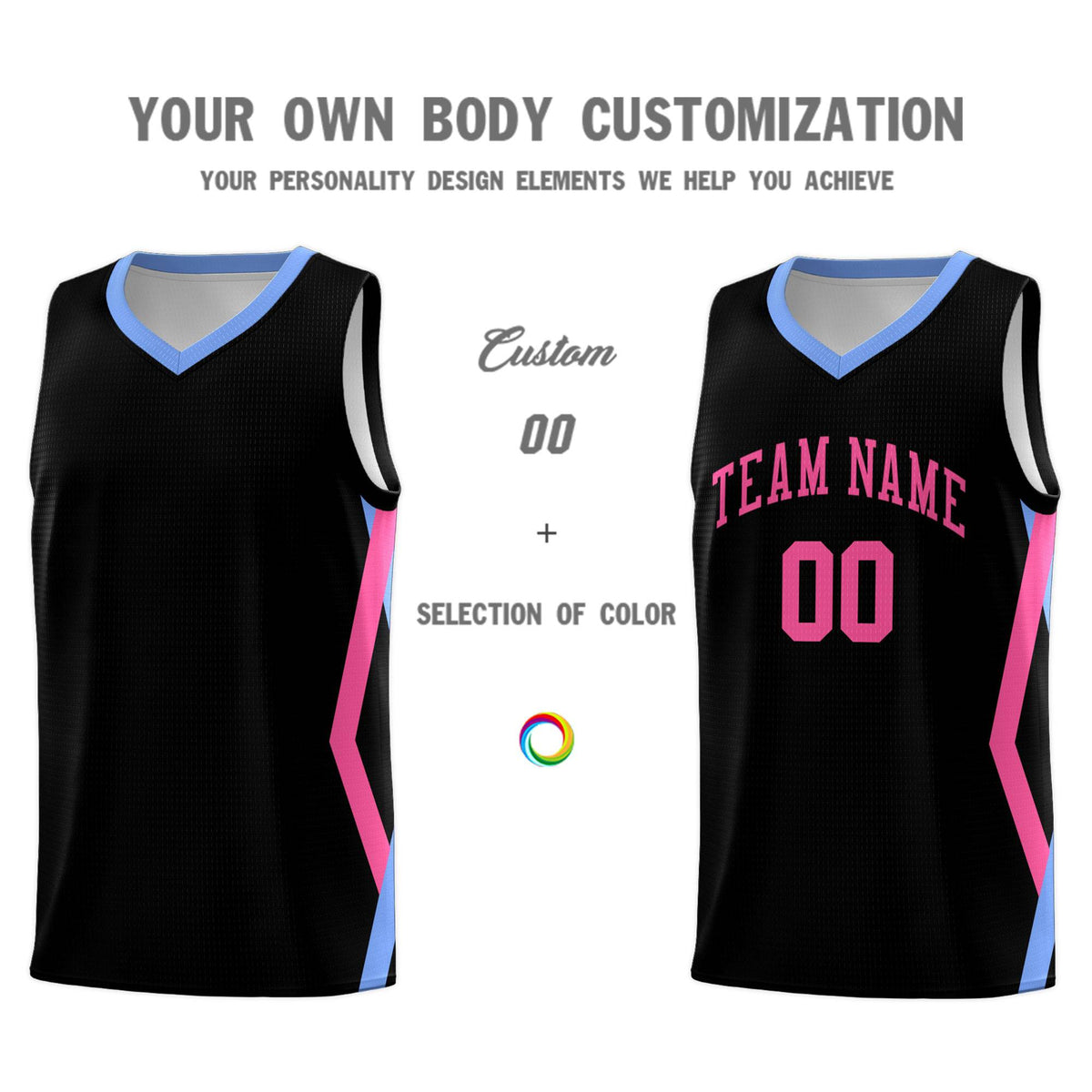 Custom Black Side Rhombus Graffiti Pattern Sets Basketball Jersey