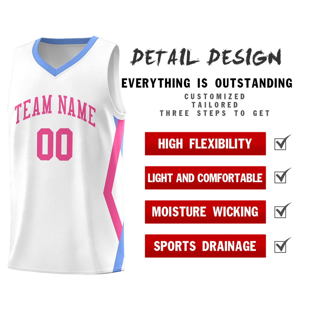 Custom White Side Rhombus Graffiti Pattern Sets Basketball Jersey