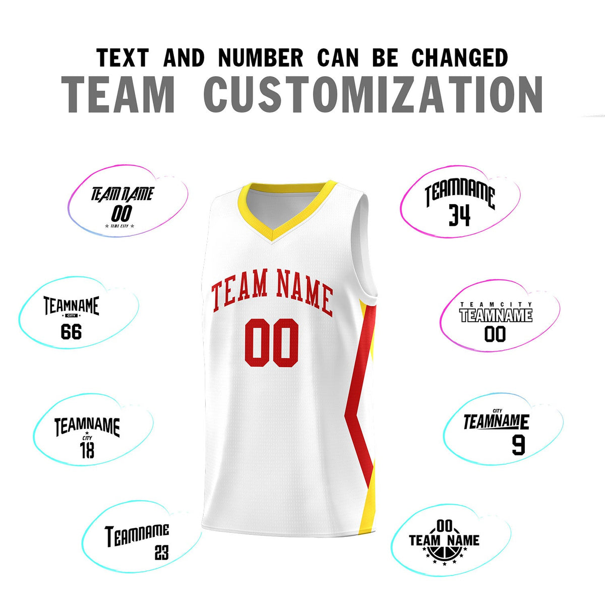Custom White Side Rhombus Graffiti Pattern Sets Basketball Jersey
