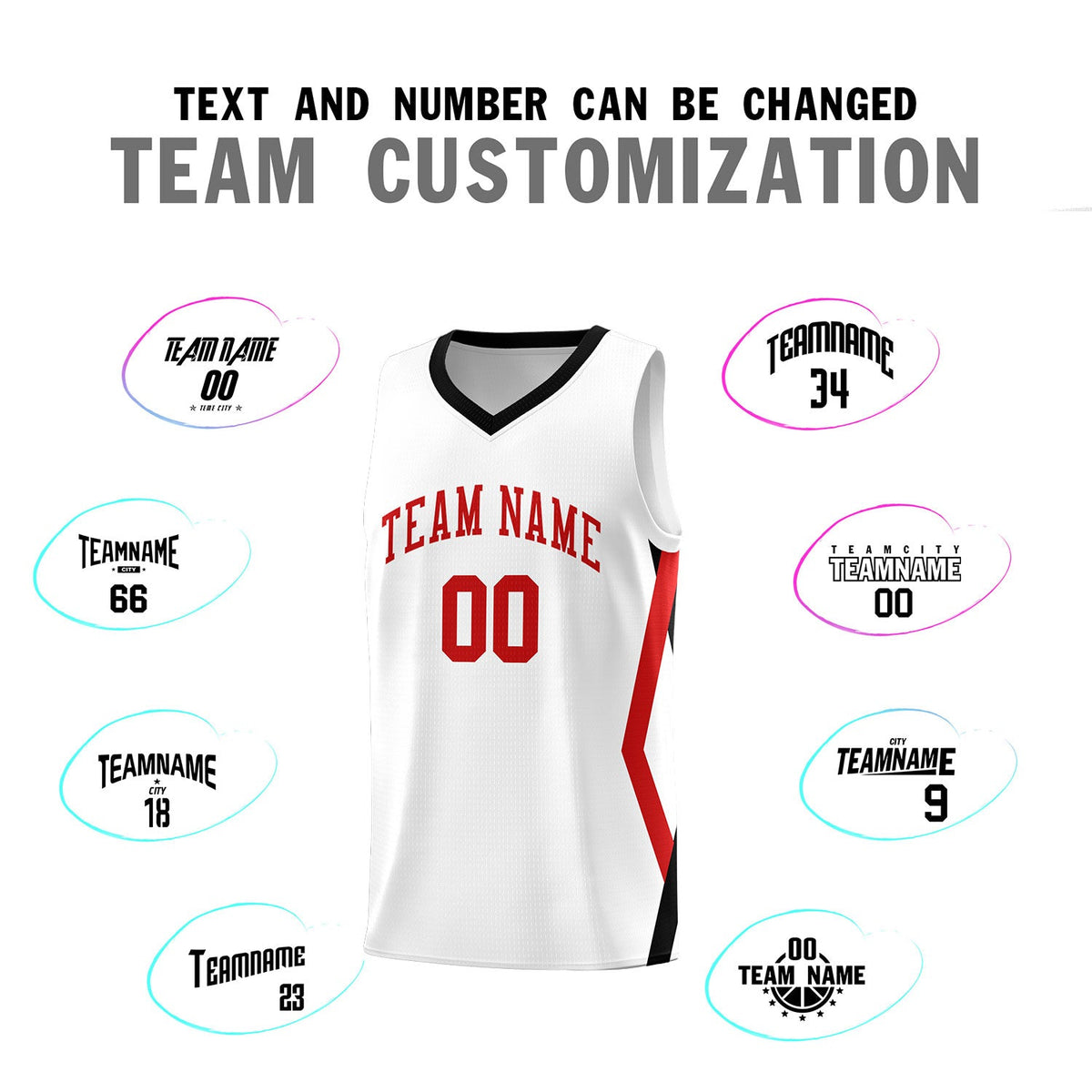 Custom White Side Rhombus Graffiti Pattern Sets Basketball Jersey
