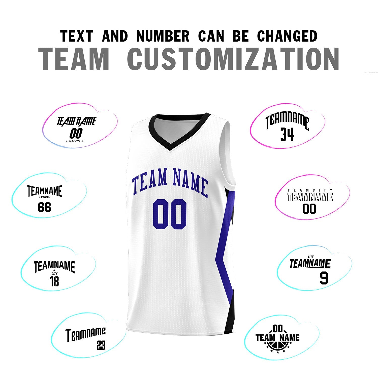Custom White Side Rhombus Graffiti Pattern Sets Basketball Jersey