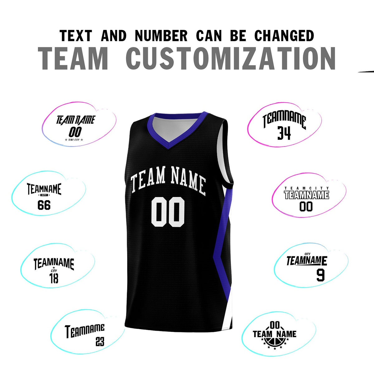 Custom Black Side Rhombus Graffiti Pattern Sets Basketball Jersey