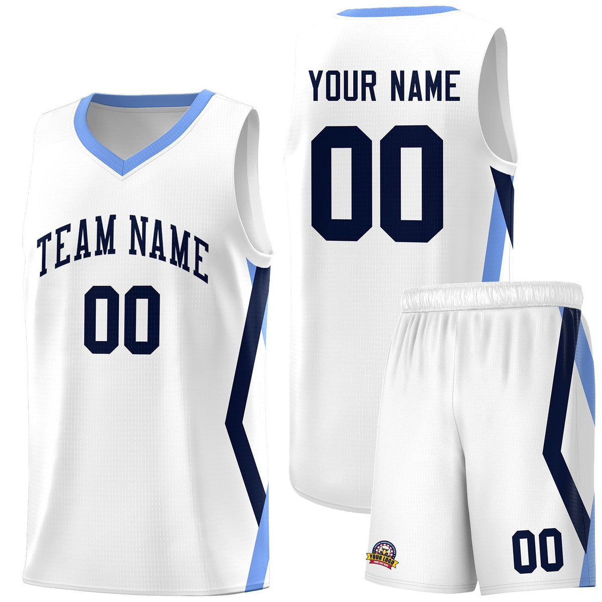 Custom White Side Rhombus Graffiti Pattern Sets Basketball Jersey