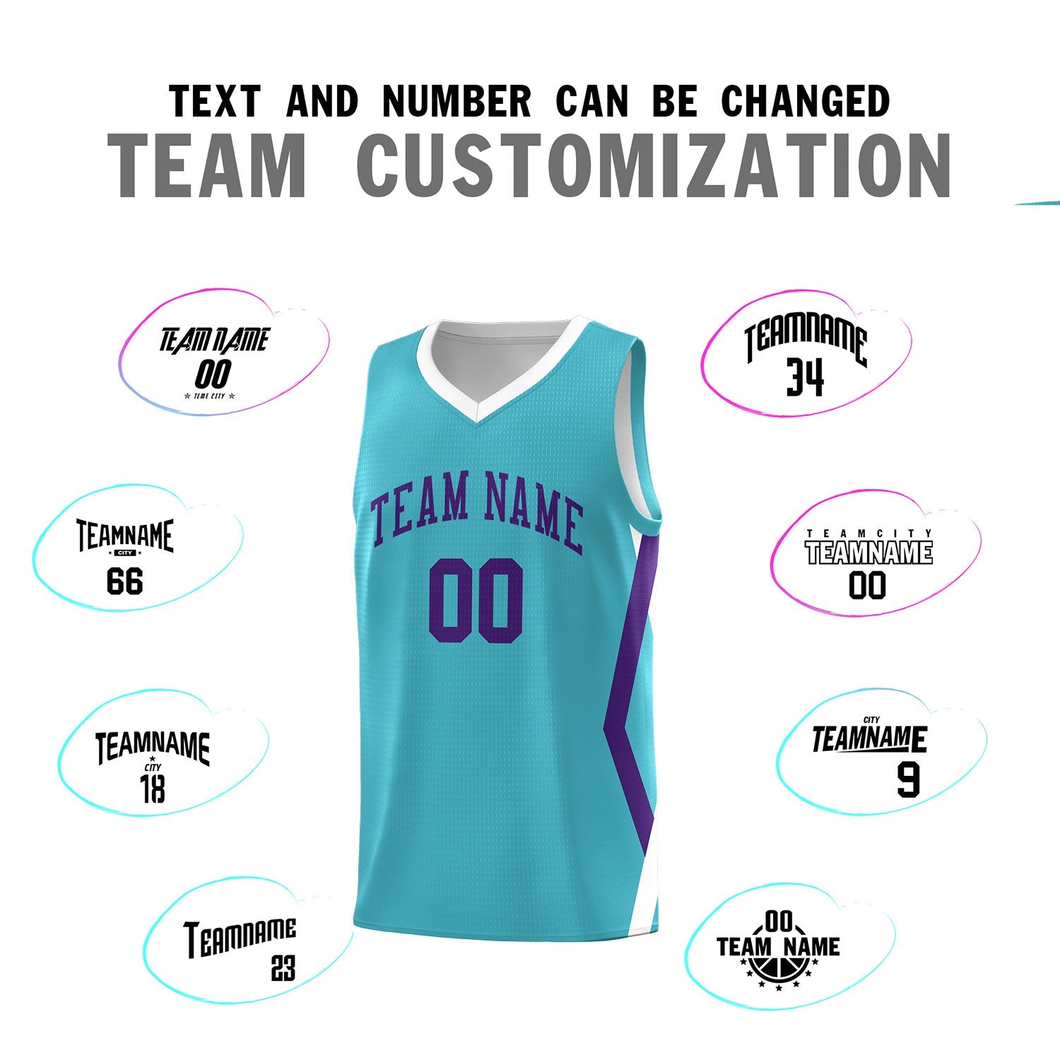 Custom Sky Blue Side Rhombus Graffiti Pattern Sets Basketball Jersey