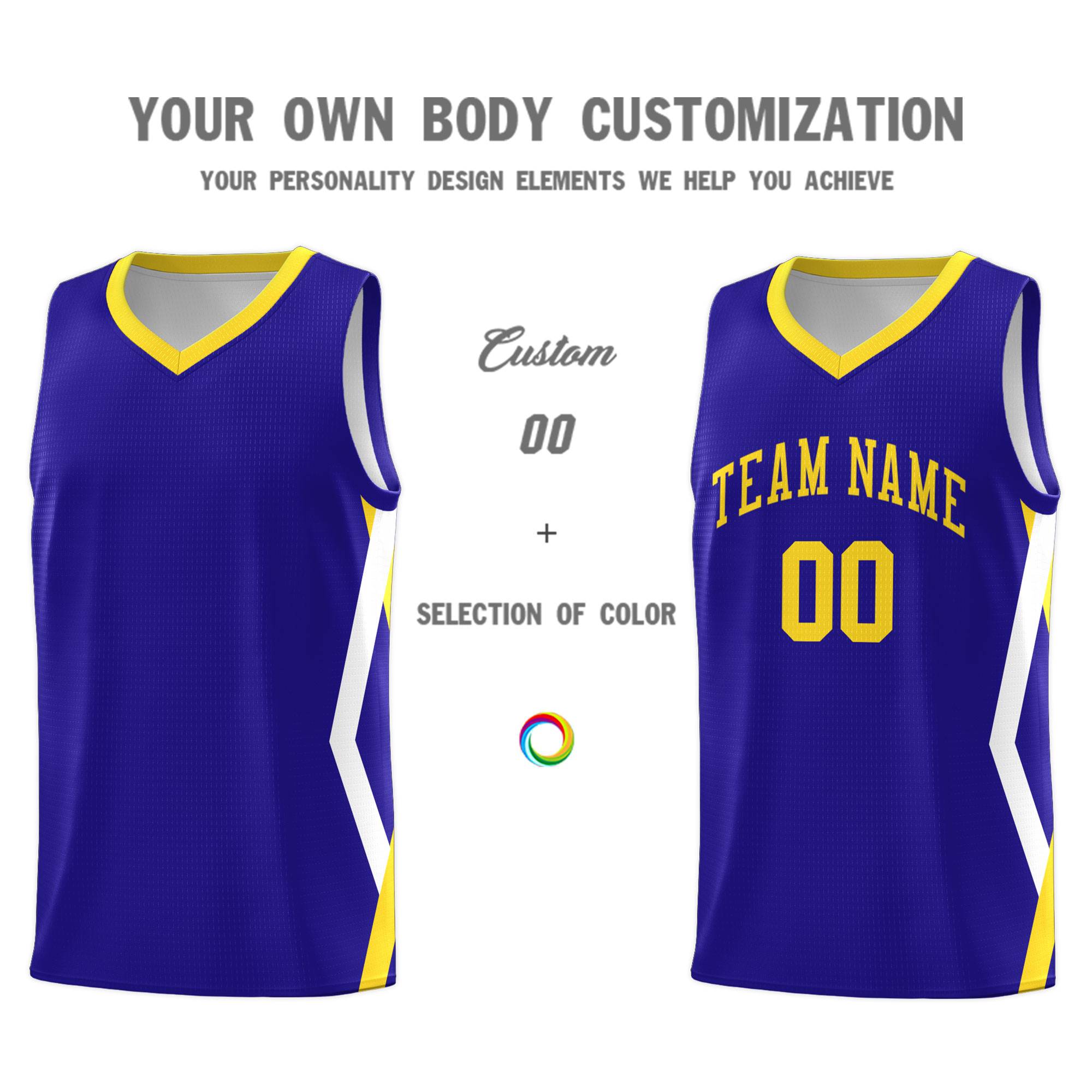 Custom Royal Side Rhombus Graffiti Pattern Sets Basketball Jersey