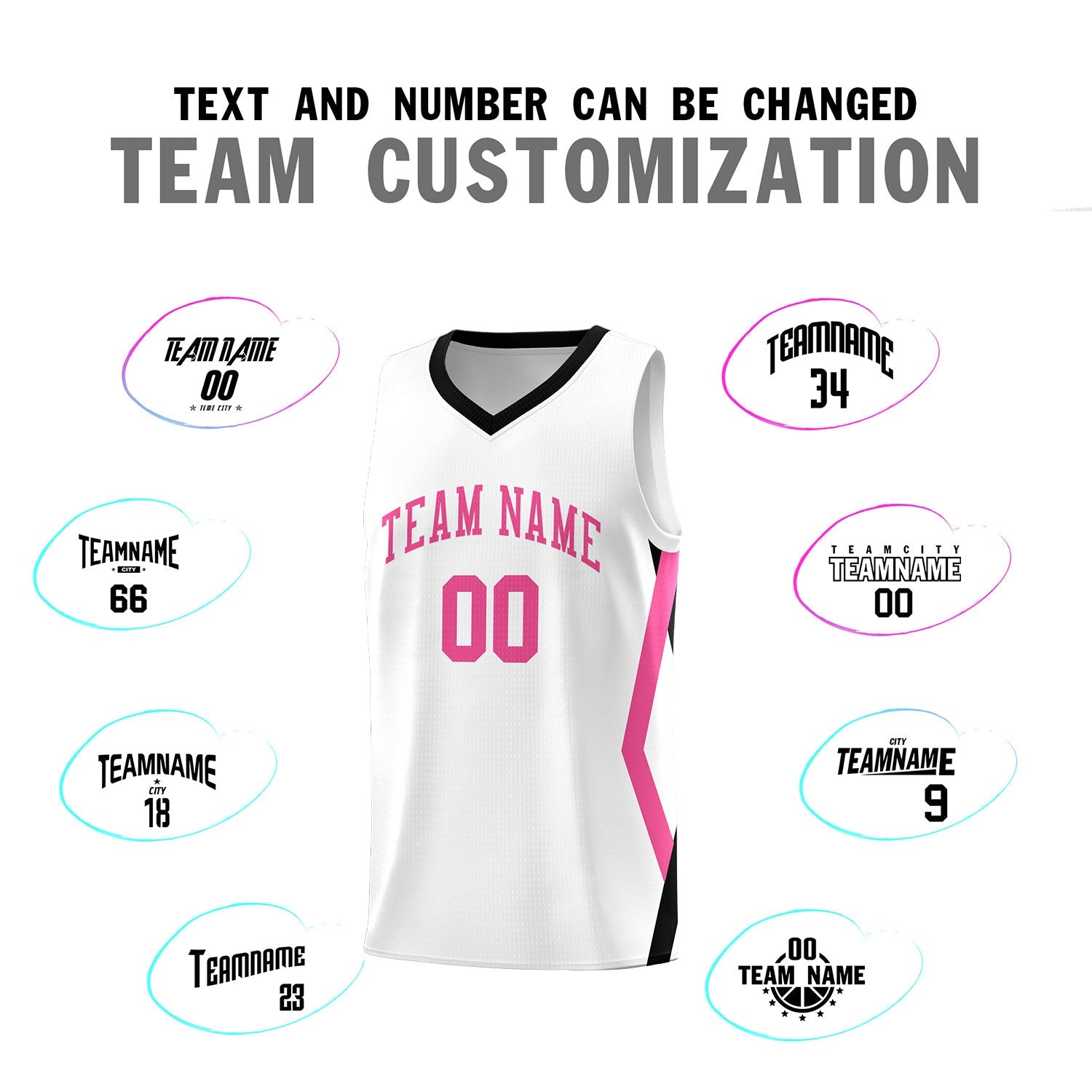 Custom White Side Rhombus Graffiti Pattern Sets Basketball Jersey