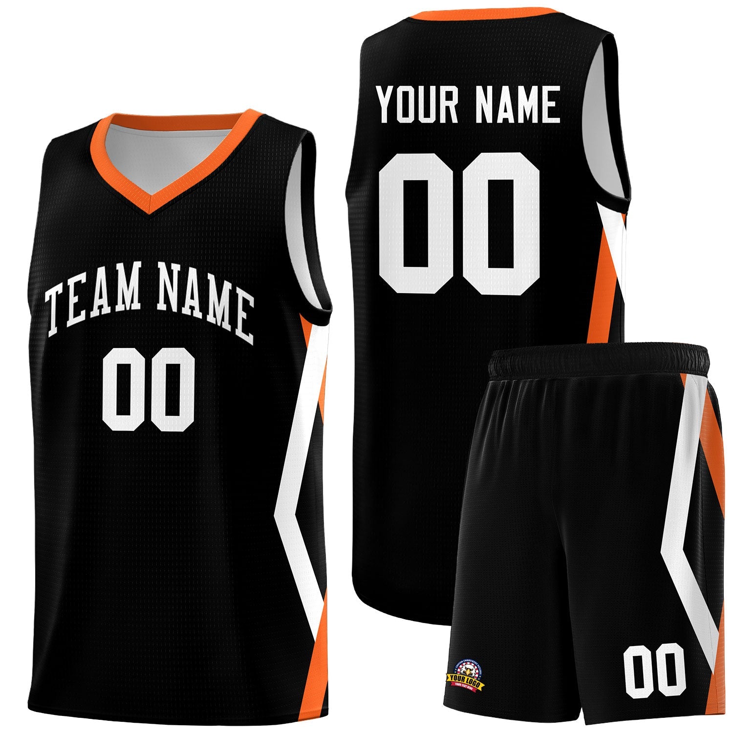 Custom Black Side Rhombus Graffiti Pattern Sets Basketball Jersey