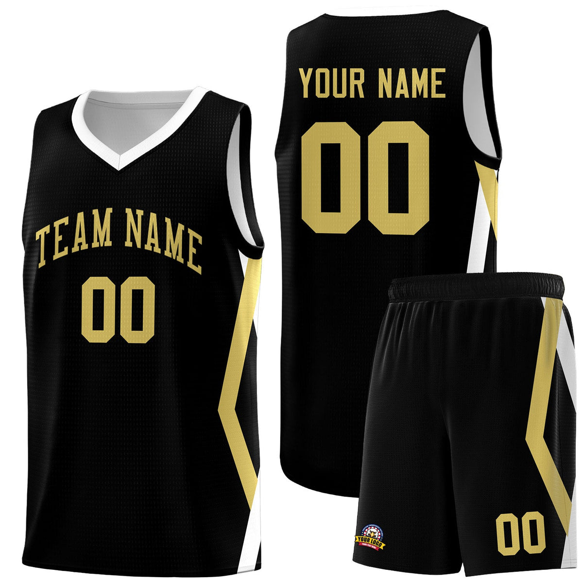 Custom Black Side Rhombus Graffiti Pattern Sets Basketball Jersey