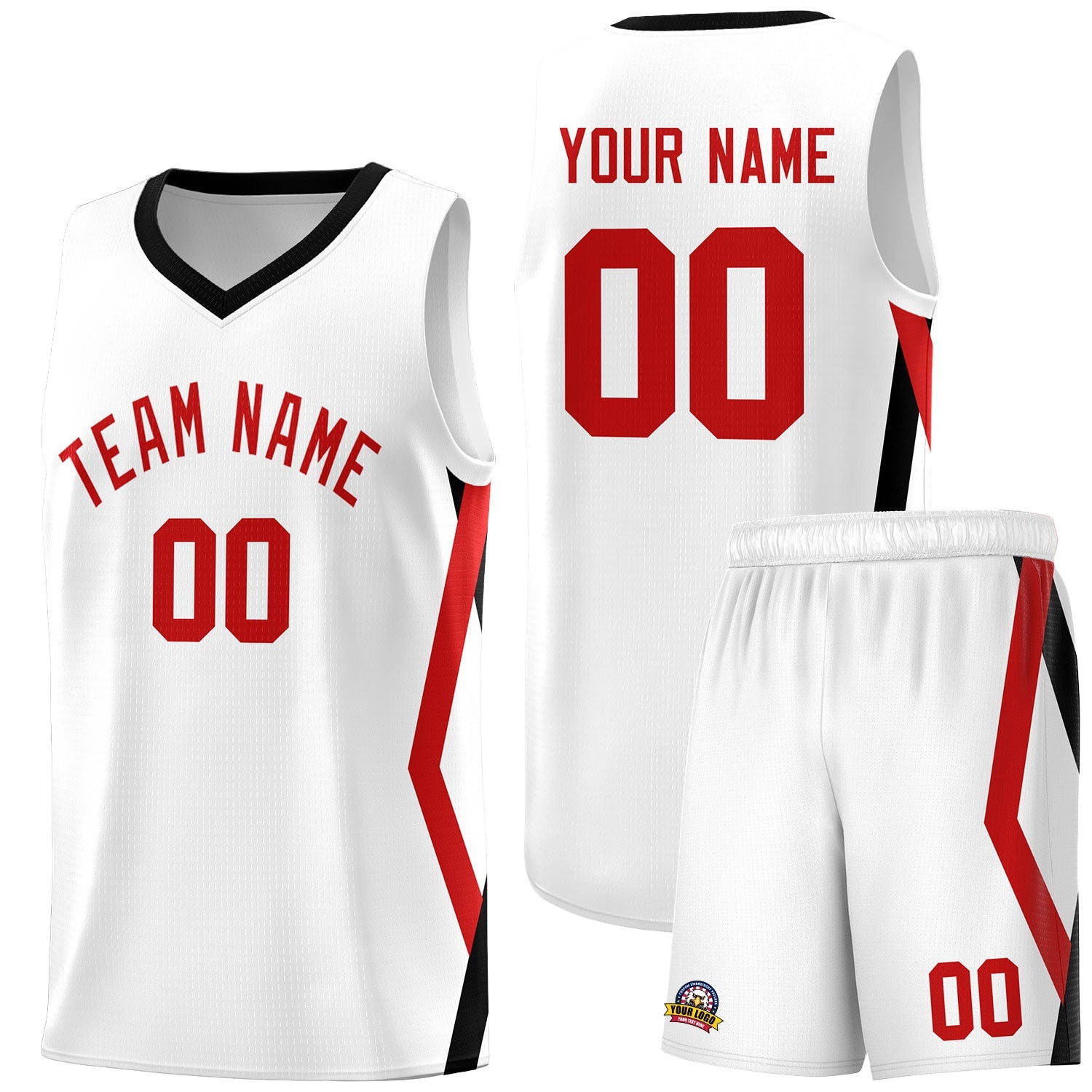 Custom White Side Rhombus Graffiti Pattern Sets Basketball Jersey