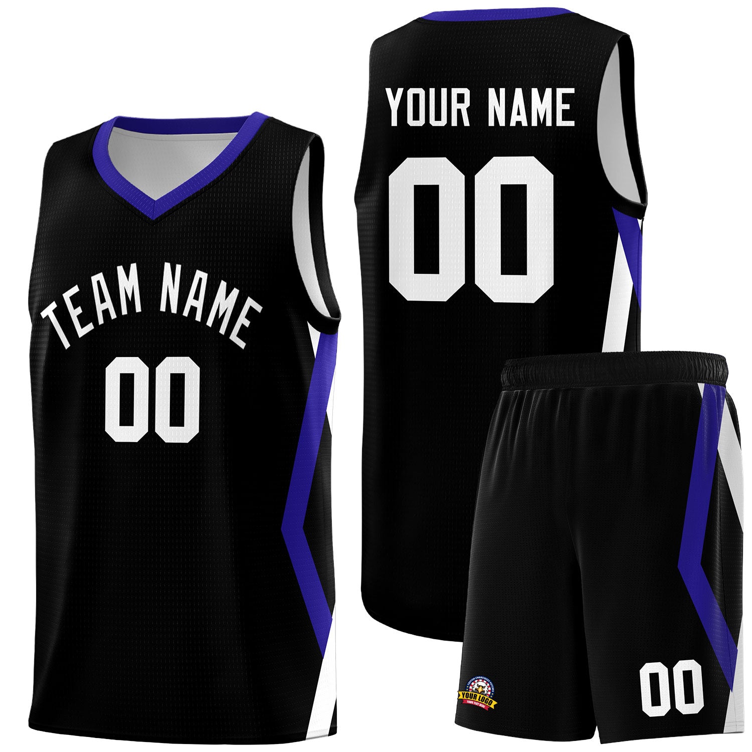 Custom Black Side Rhombus Graffiti Pattern Sets Basketball Jersey