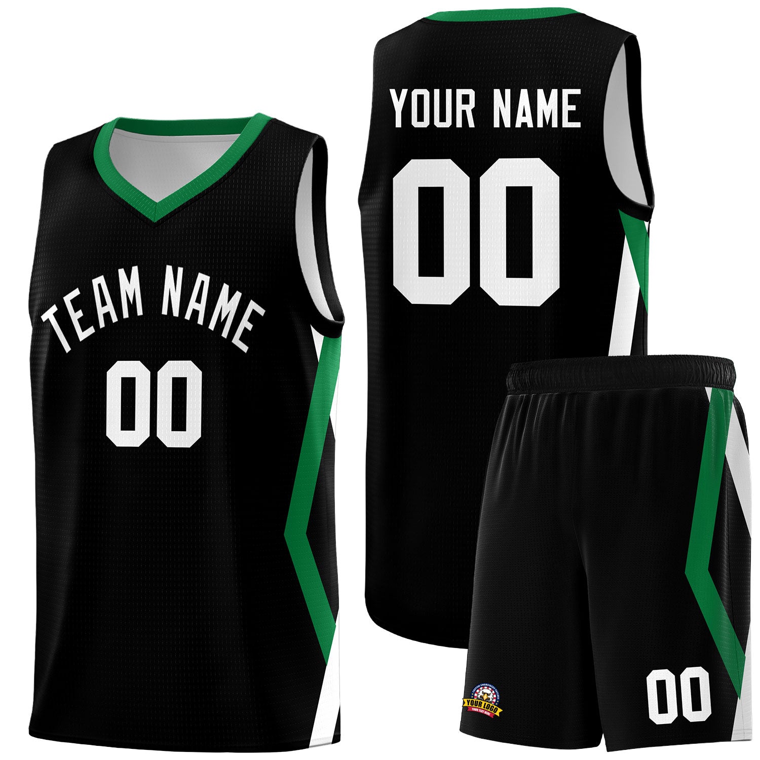 Custom Black Side Rhombus Graffiti Pattern Sets Basketball Jersey
