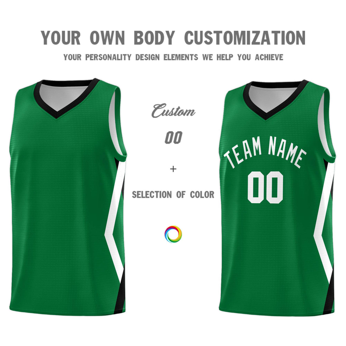 Custom Kelly Green Side Rhombus Graffiti Pattern Sets Basketball Jersey