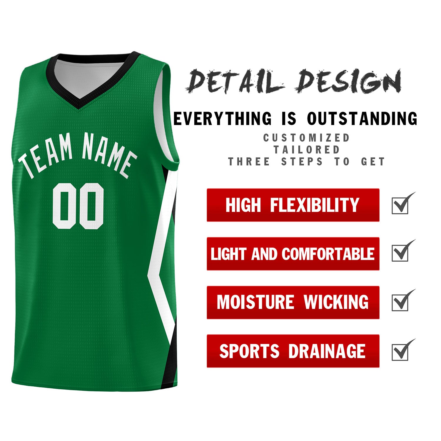 Custom Kelly Green Side Rhombus Graffiti Pattern Sets Basketball Jersey