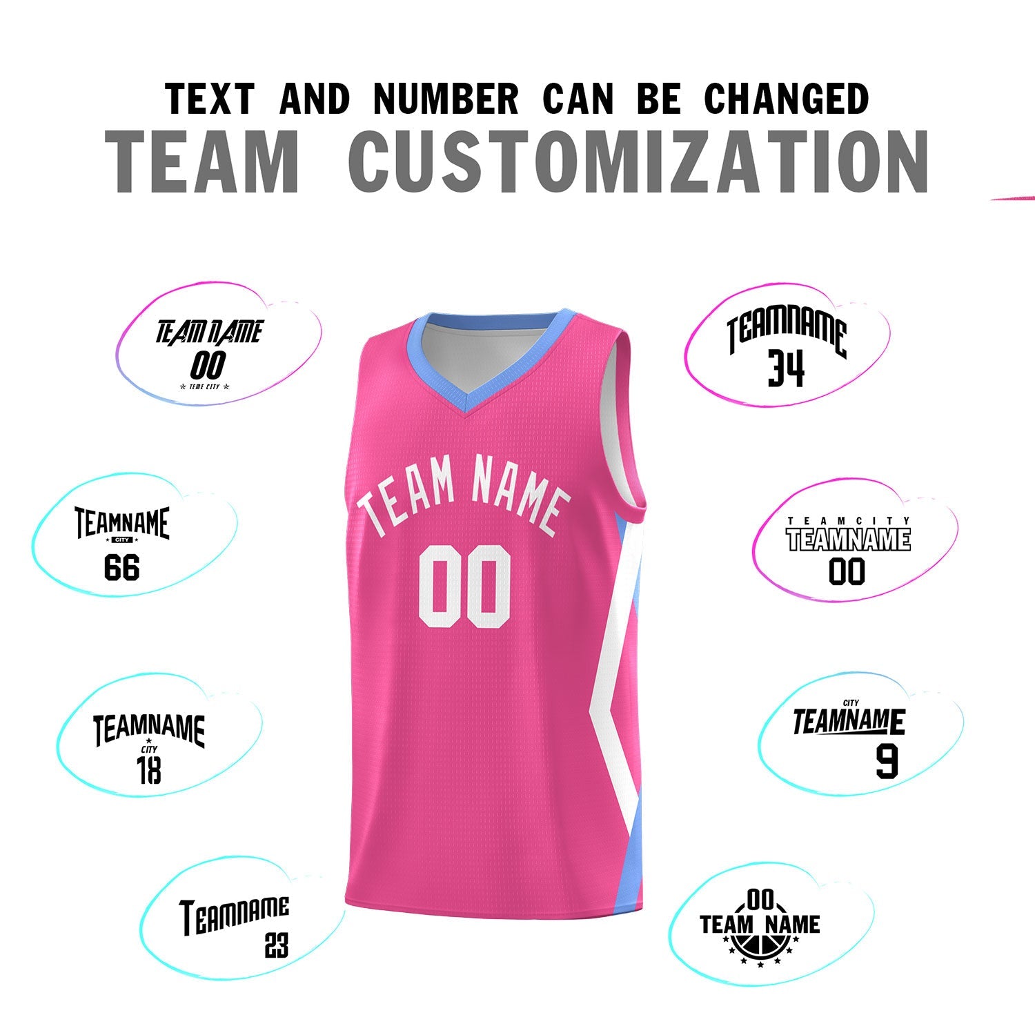 Custom Pink Side Rhombus Graffiti Pattern Sets Basketball Jersey
