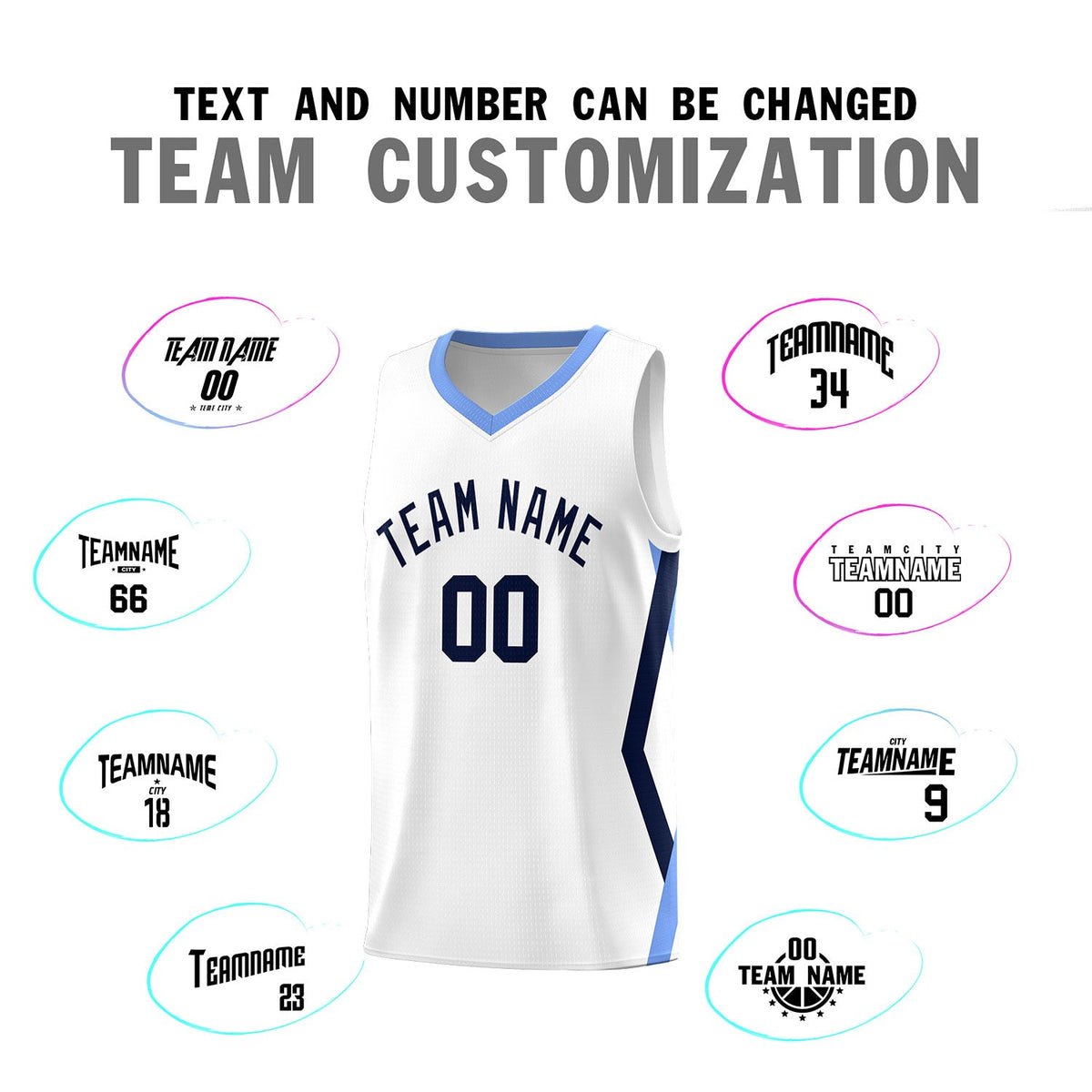 Custom White Side Rhombus Graffiti Pattern Sets Basketball Jersey