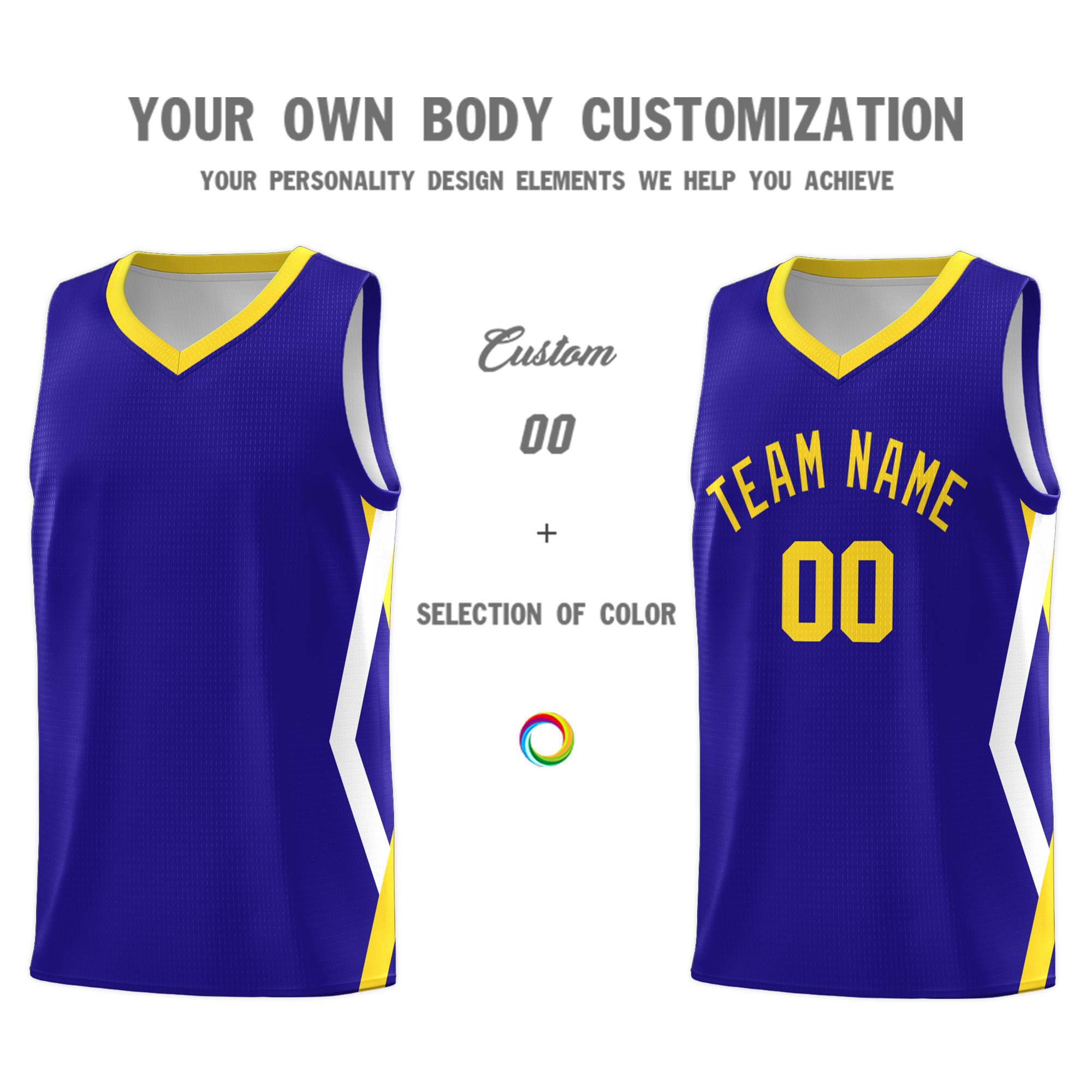 Custom Royal Side Rhombus Graffiti Pattern Sets Basketball Jersey