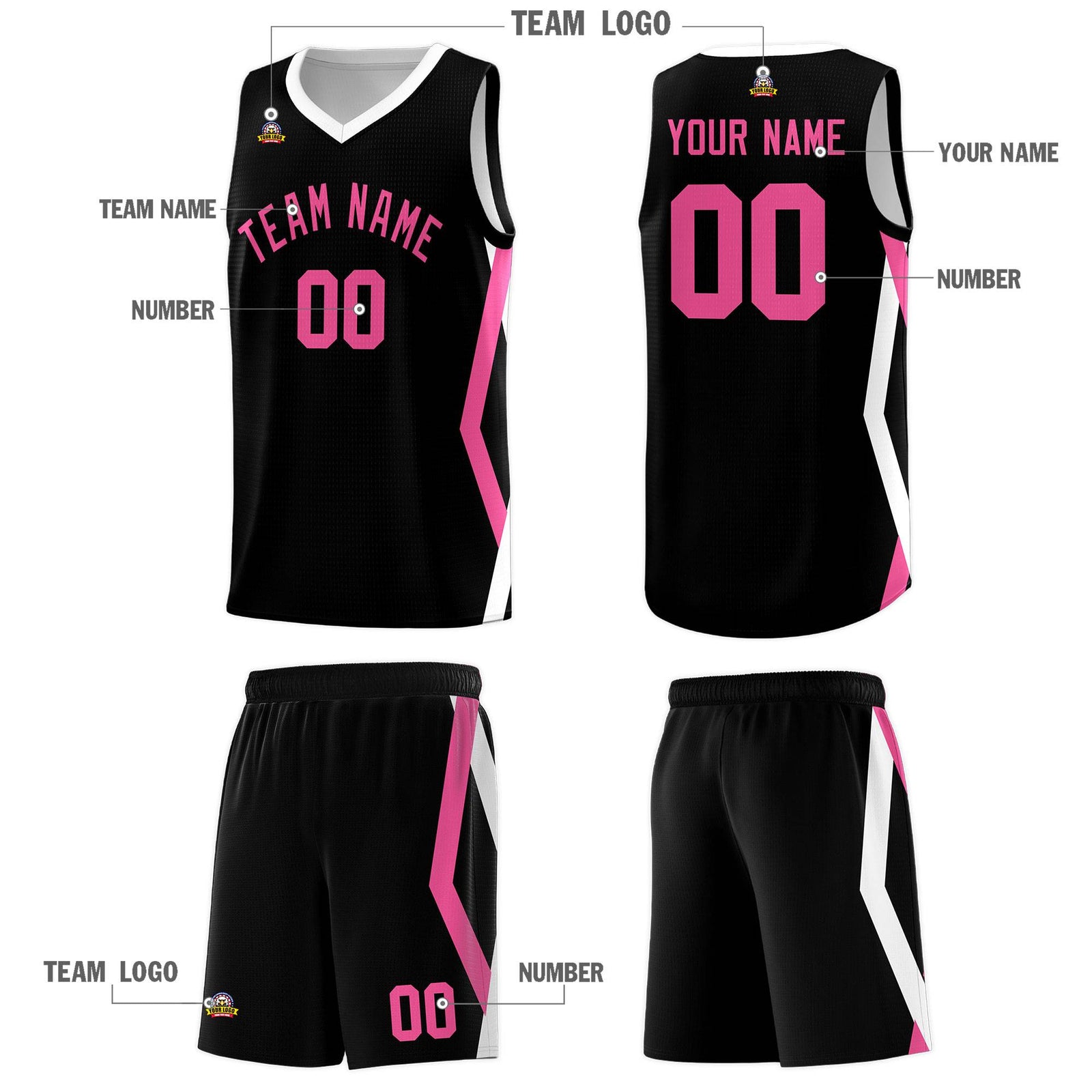 Custom Black Side Rhombus Graffiti Pattern Sets Basketball Jersey