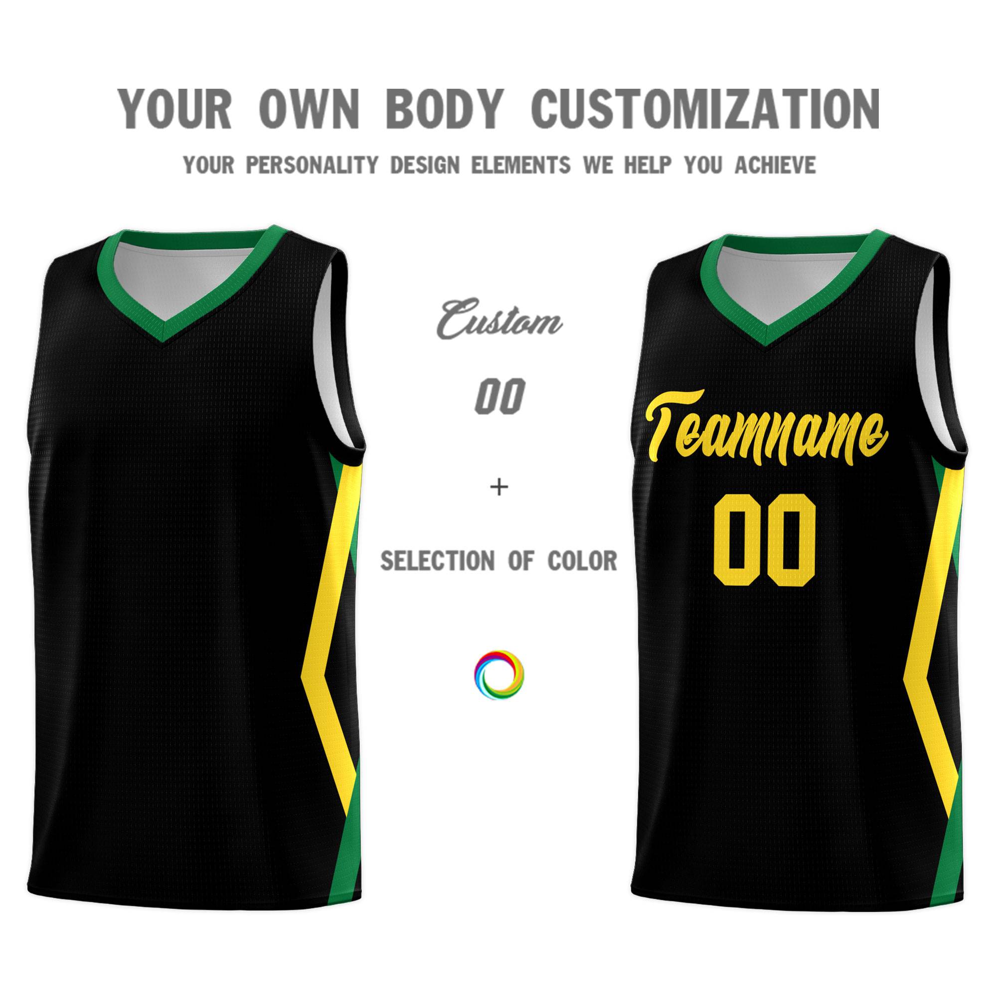 Custom Black Side Rhombus Graffiti Pattern Sets Basketball Jersey