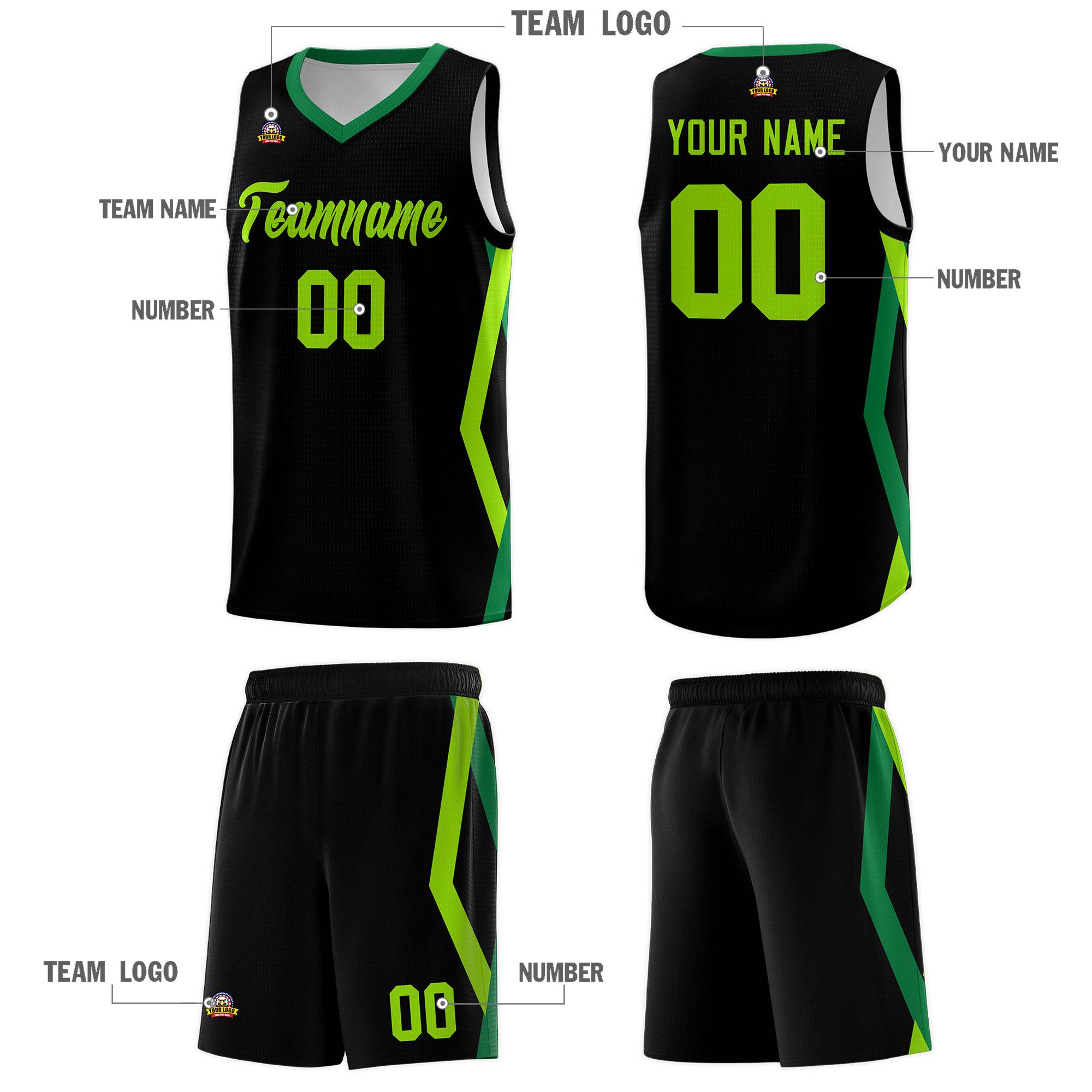 Custom Black Side Rhombus Graffiti Pattern Sets Basketball Jersey