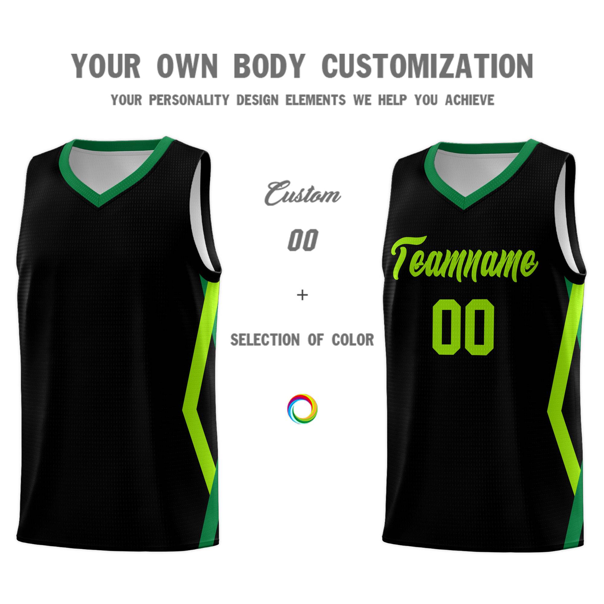 Custom Black Side Rhombus Graffiti Pattern Sets Basketball Jersey